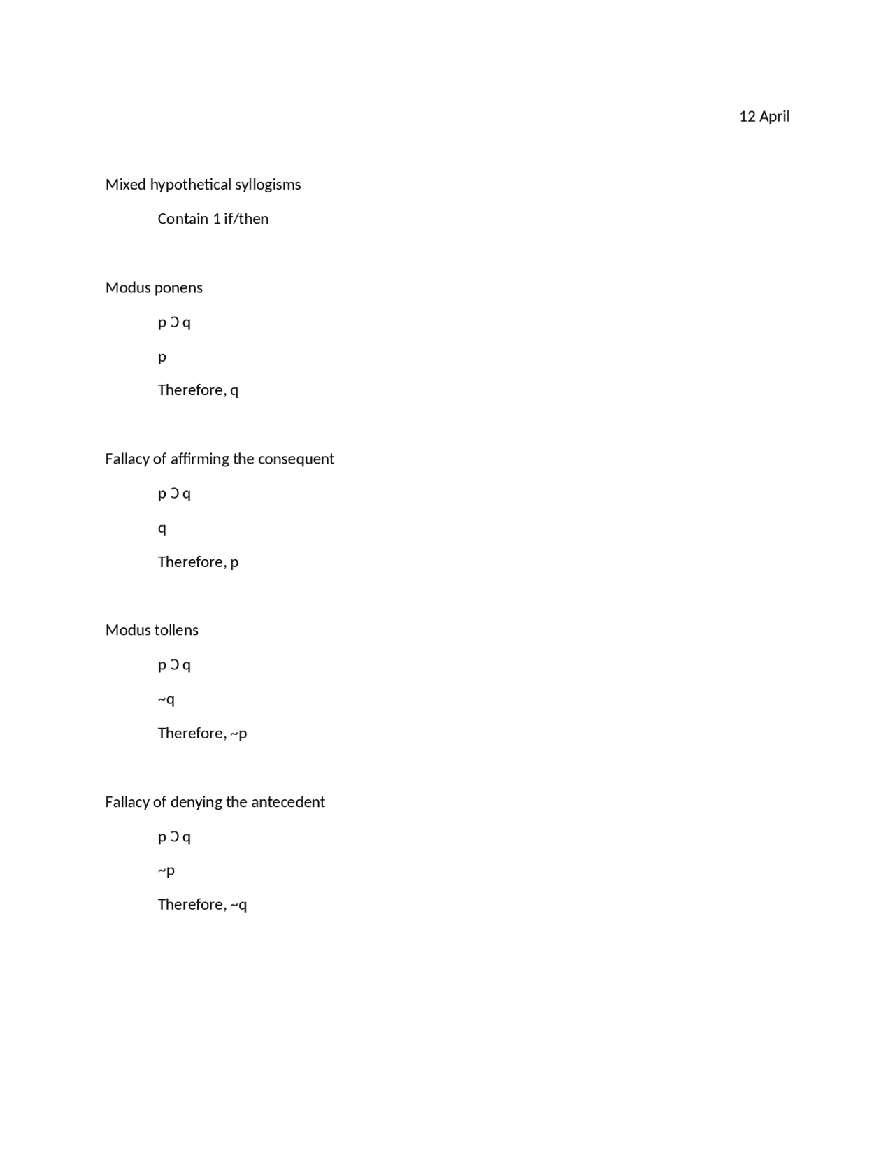 Note On Hypothetical Syllogism Of Logic And Critical Thinking Phil 110 Docsity