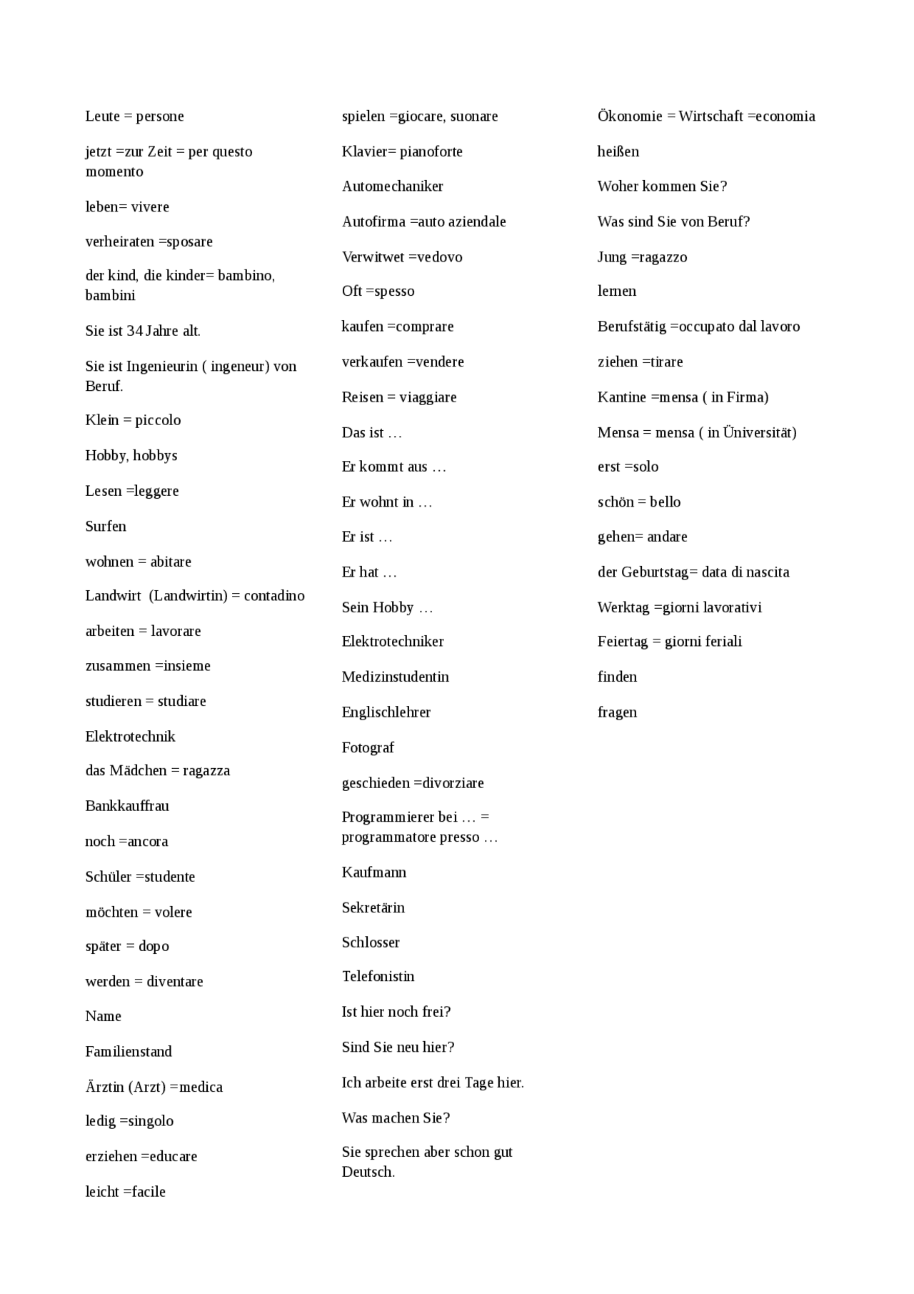 Piccolo dizionario di tedesco Docsity