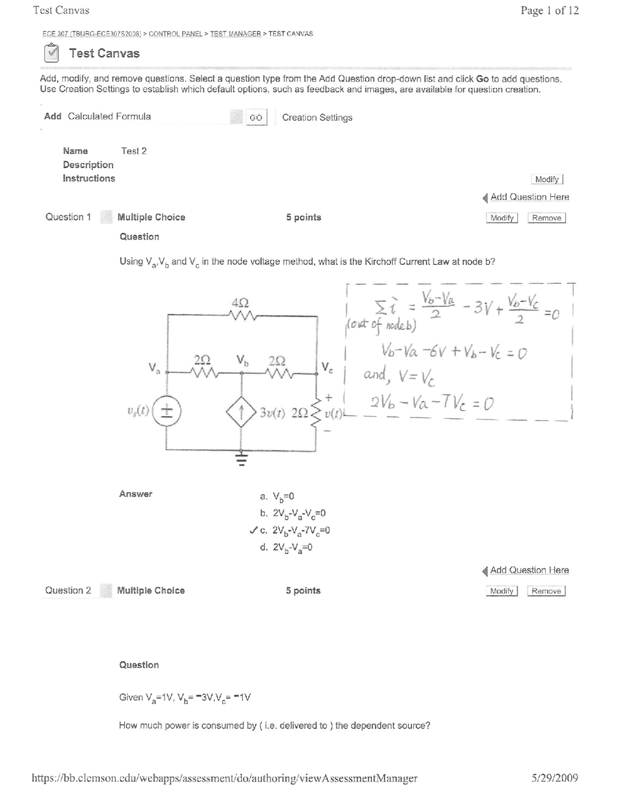 Practice Questions for Exam 2 - Basic Electrical Engineering | E C E ...