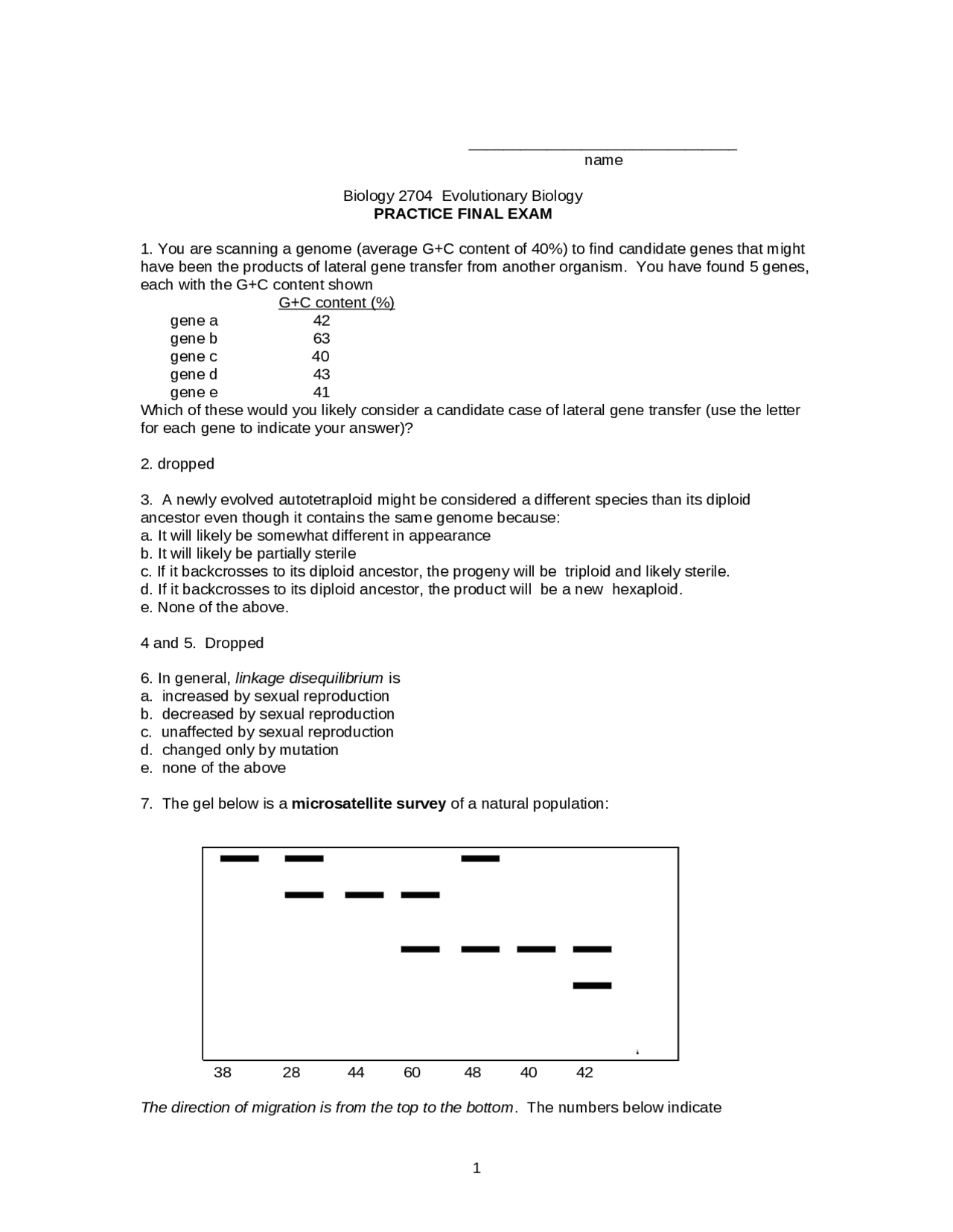 80 Questions on the Evolutionary Biology - Final Exam | BIOL 2704 ...