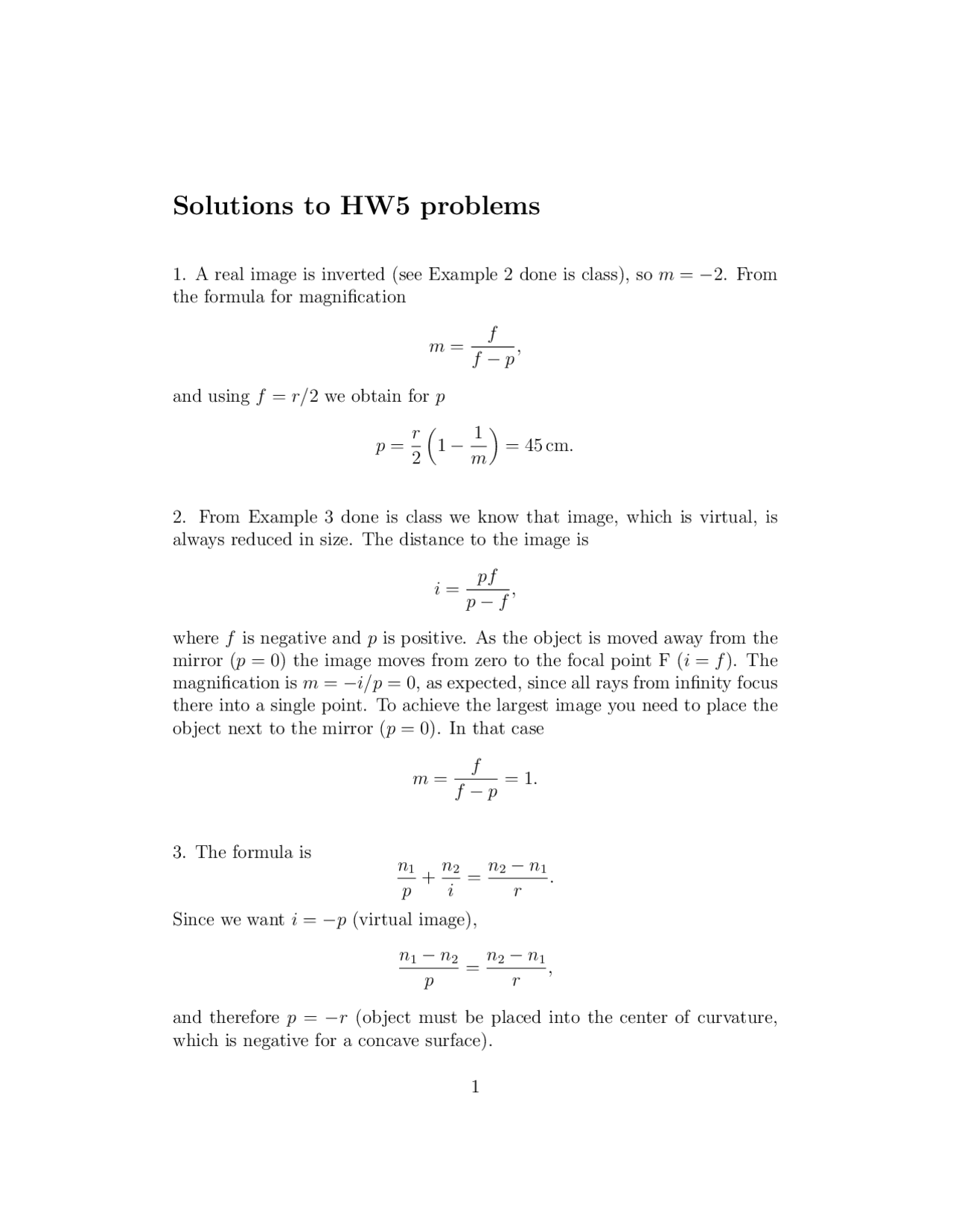 Homework 5 Solutions - General Physics with Calculus III | PH 113 - Docsity