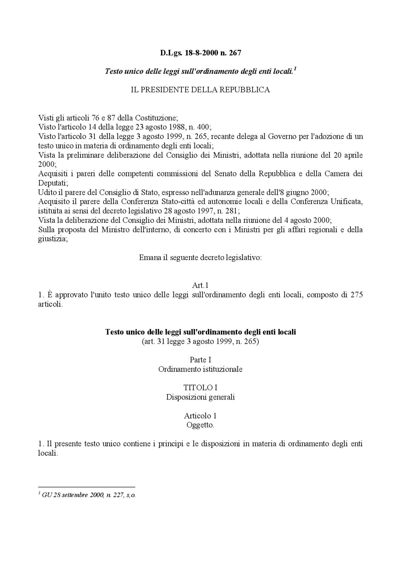 D.lgs 2672000 TUEL Docsity D.lgs 2672000 TUEL Docsity