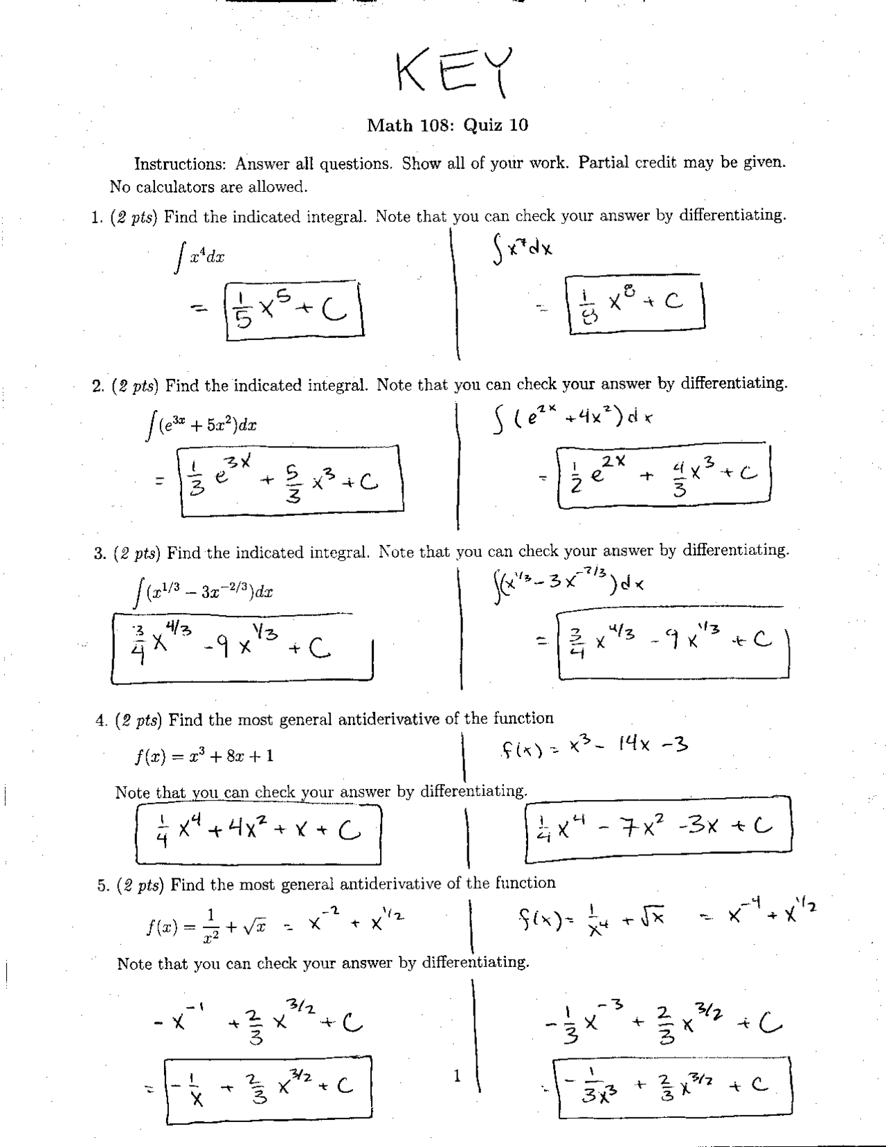 Introductory Calculus Example Questions Solved Quiz 10 for Introductory Calculus with Business Applications ...