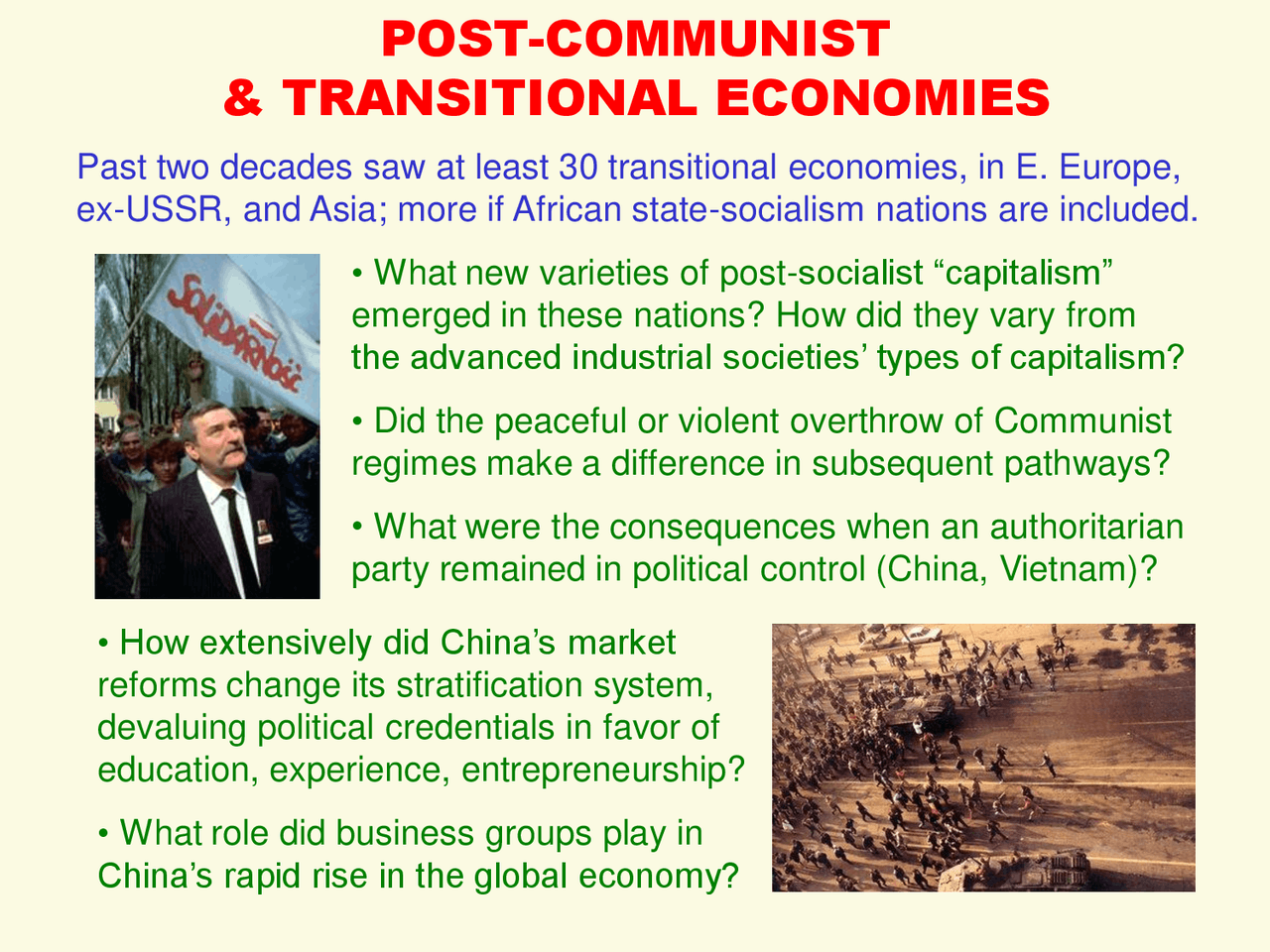 Post-Communist and Transitional Economies Economic Sociology-Lecture ...