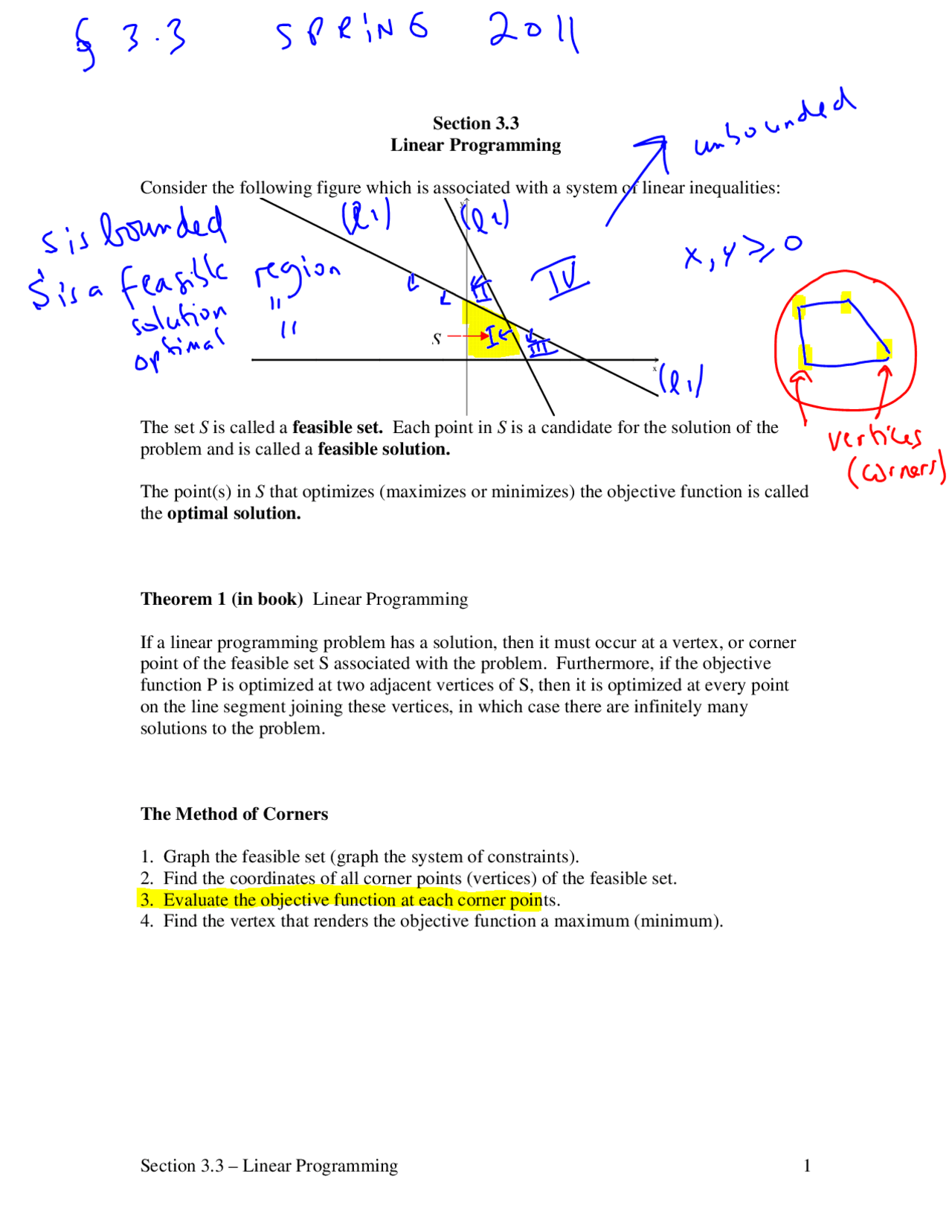 Linear Programming - Problems with Solution | MATH 1313 - Docsity