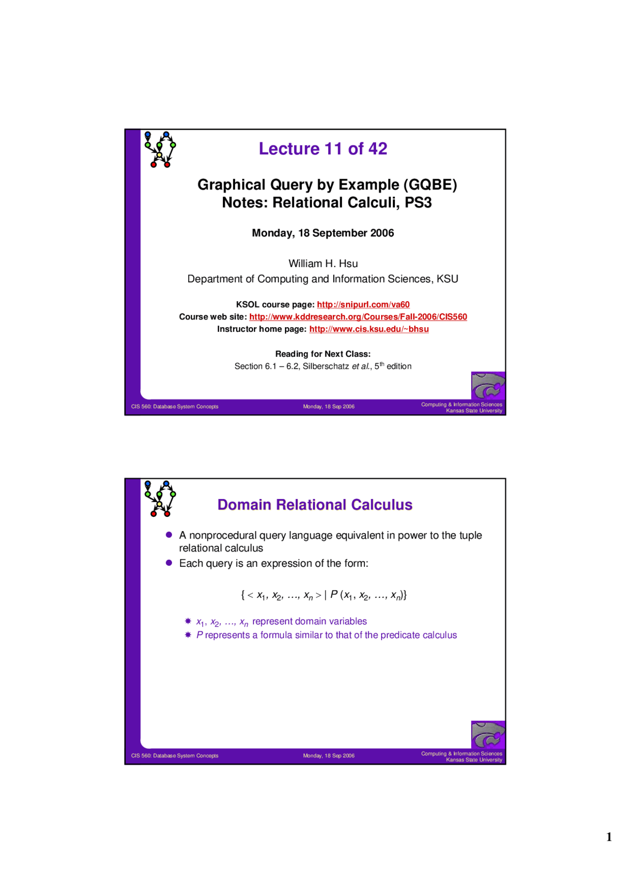 Graphical Query-Database System Concepts-Lecture 11 Slides-Computer ...