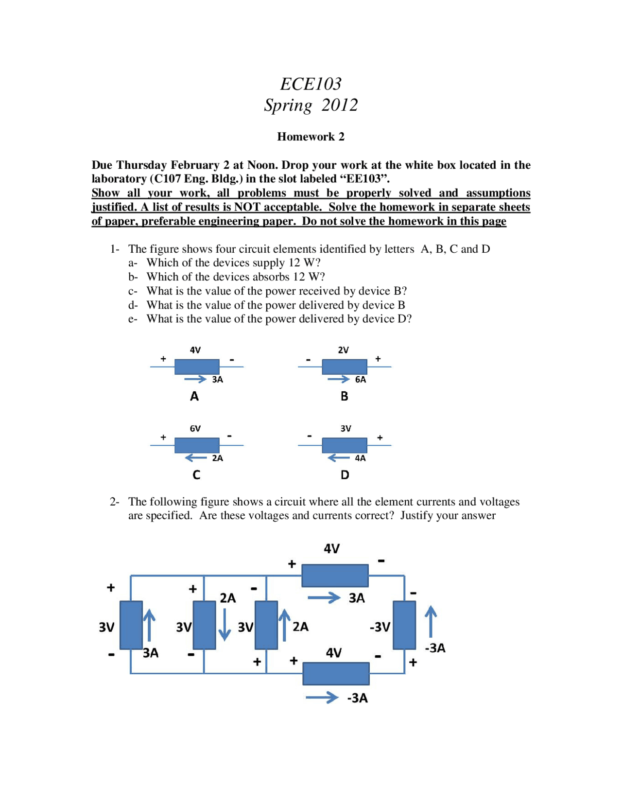 Dirct Current Problem 8 Problems of Direct current Analysis - Lecture Notes | ECE 103 - Docsity