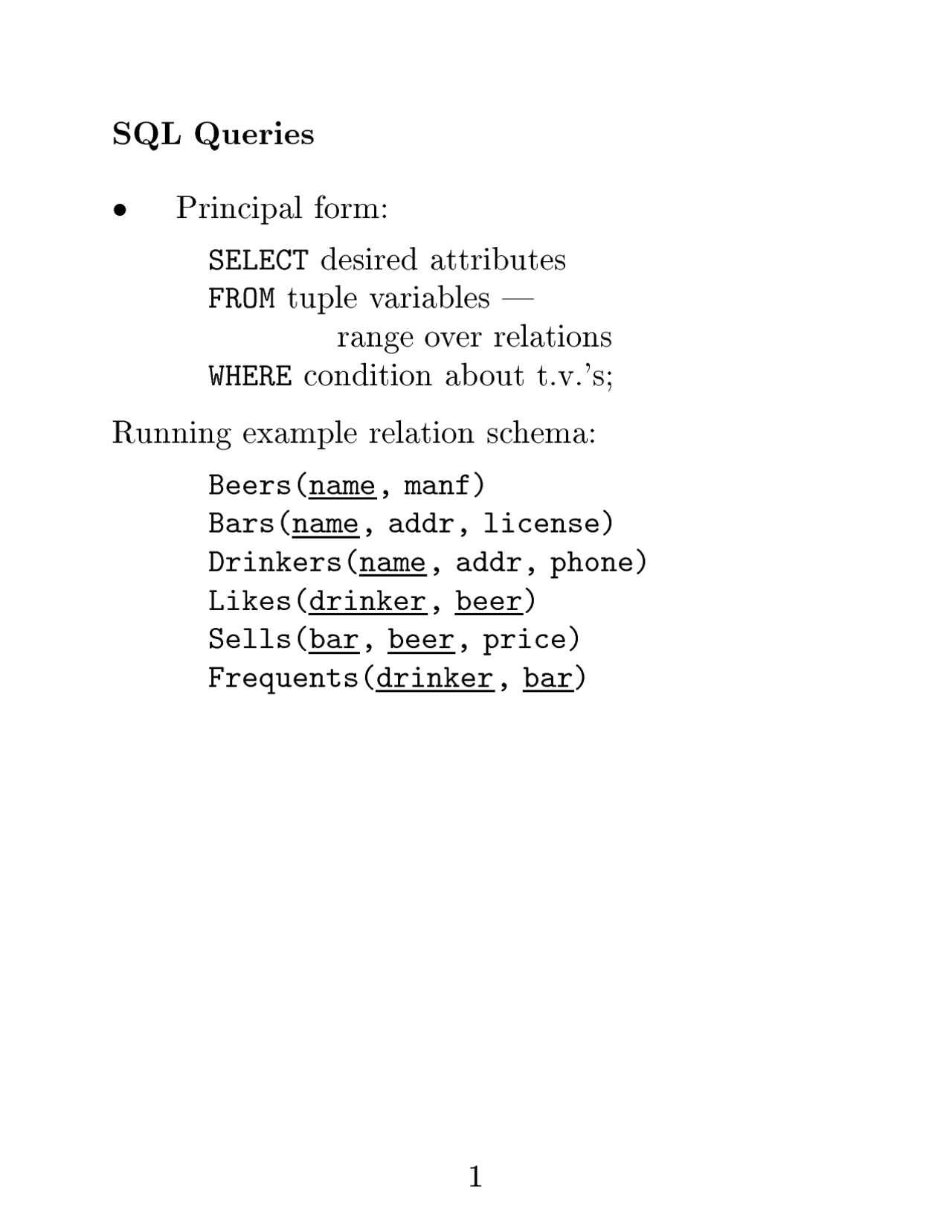 SQL Queries-Database systems-Lecture 06 Slides-Computer Science - Docsity