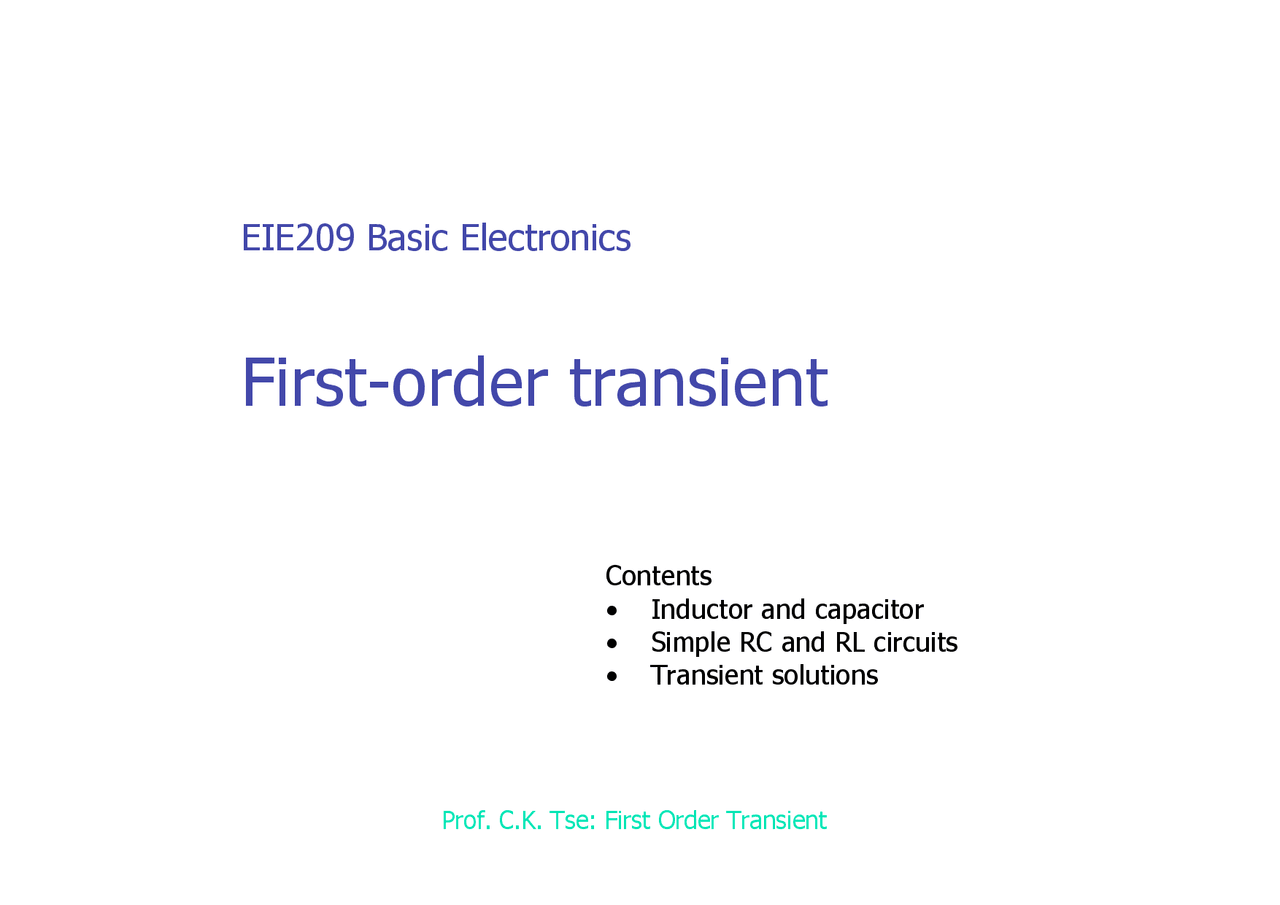 First-order Transient-Basic Electronics-Lecture 02-Electronic and ...