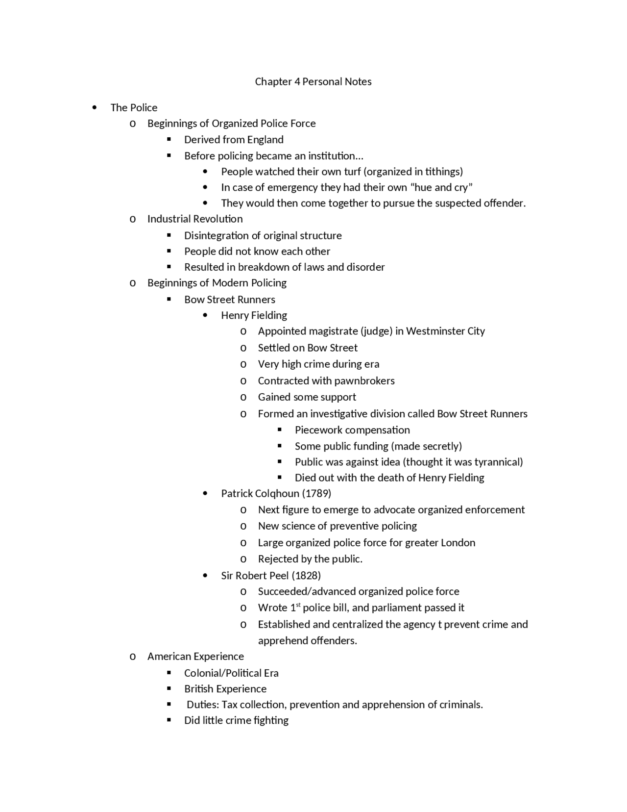 Personal Notes - Introduction to Criminal Justice | CJ 110 - Docsity