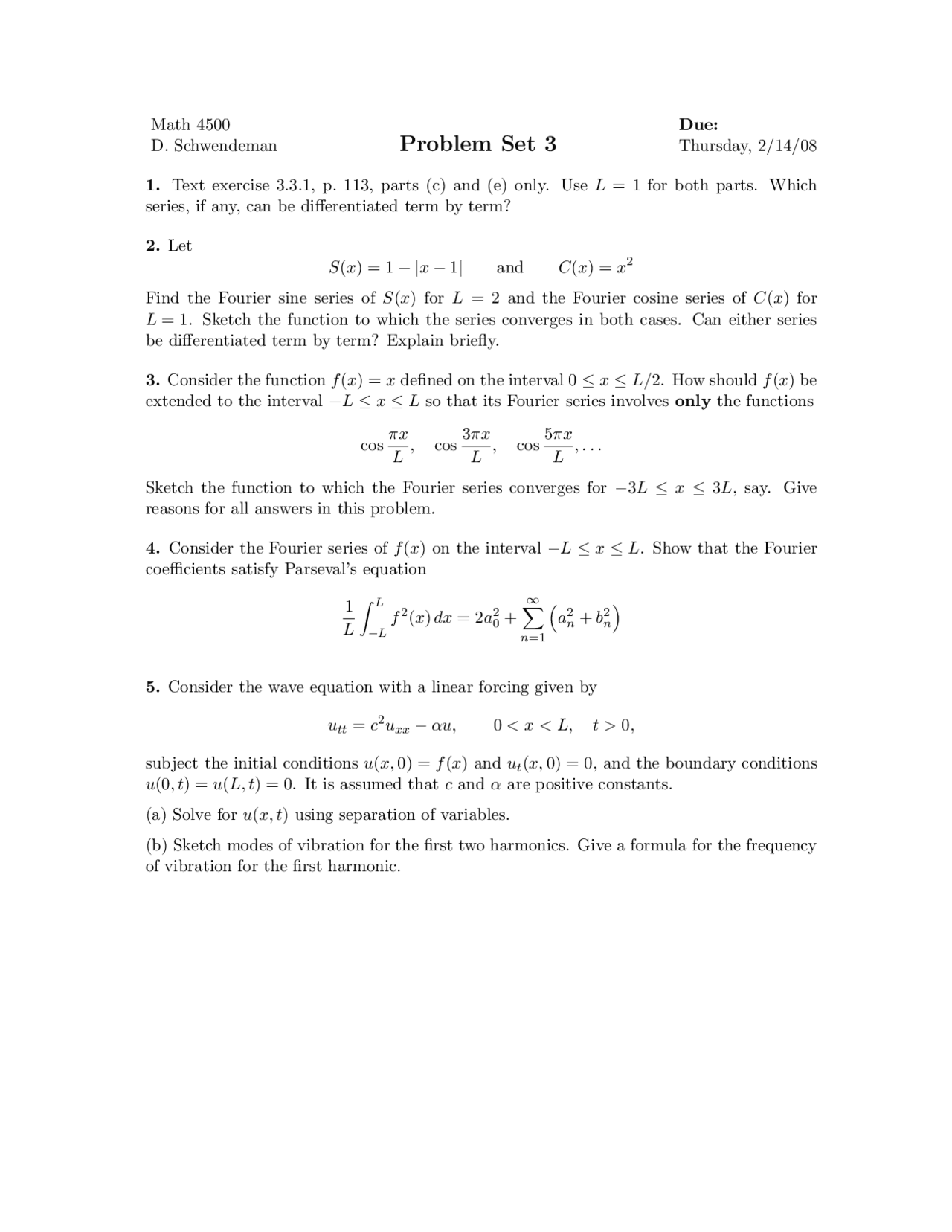 Problem Set 3 with Solutions on Methods of Partial Differential ...