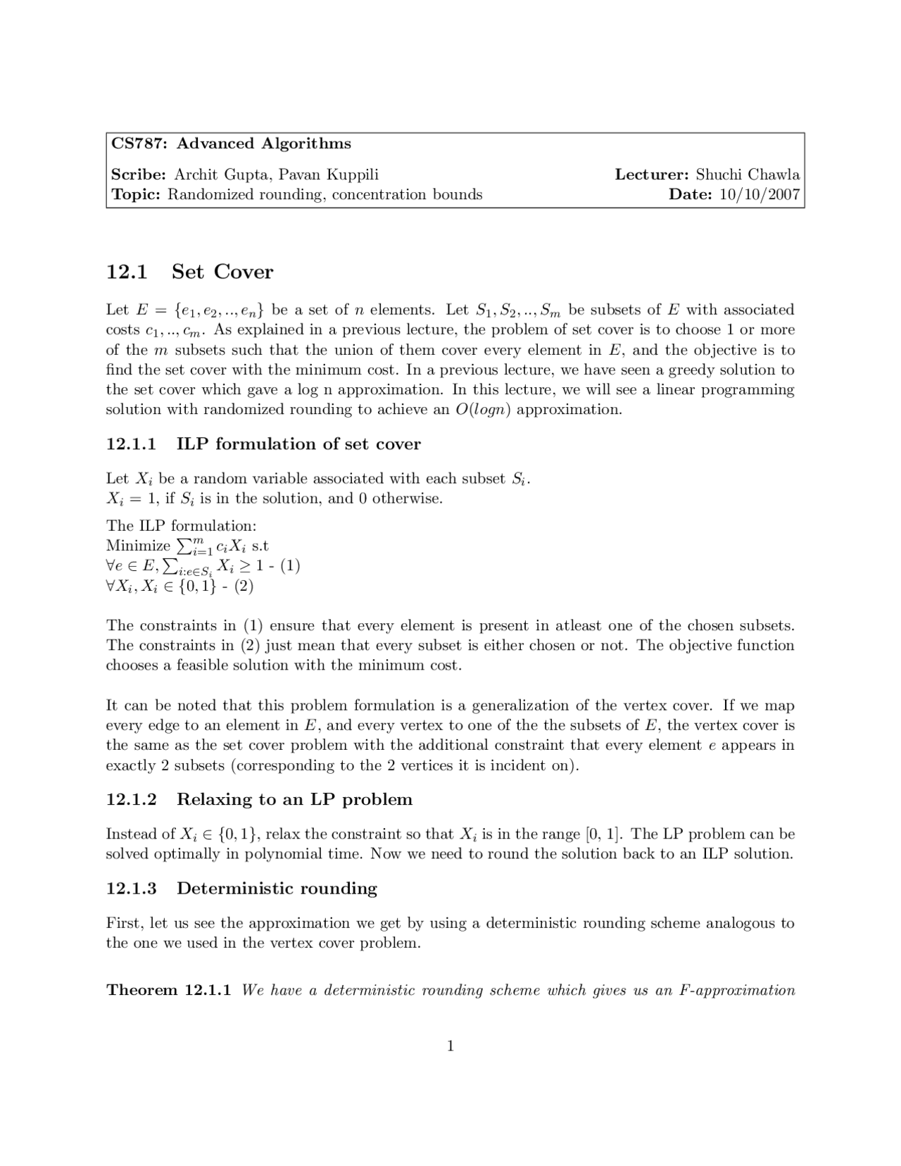 Randomized Rounding and Concentration Bounds-Advanced Algorithms ...