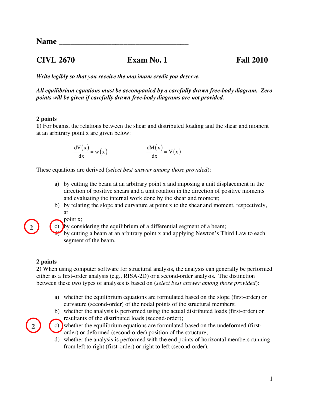 Structural Engineering Interview Questions Exam Questions on Beam Equilibrium and Structural Analysis | Exams ...