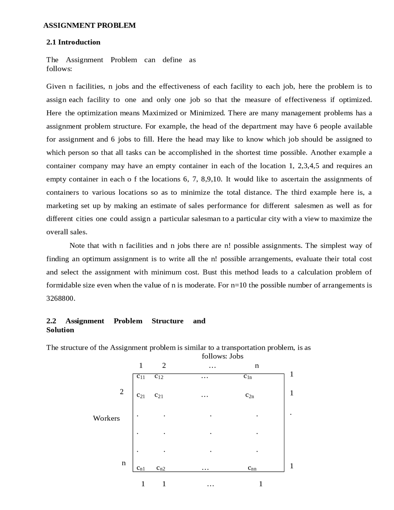 Operations Research - ASSIGNMENT PROBLEM - Excercise - Business ...