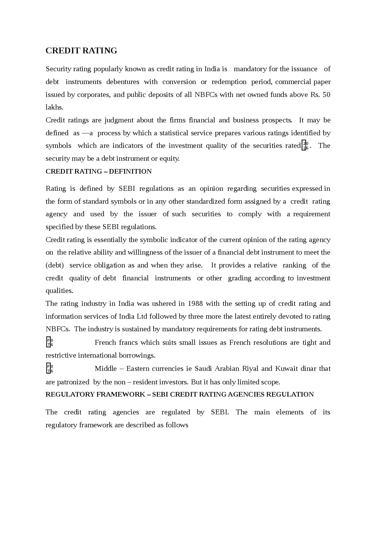 Credit Rating Services Notes.pdf Security and Security Market Operations - CREDIT RATING - Notes ...