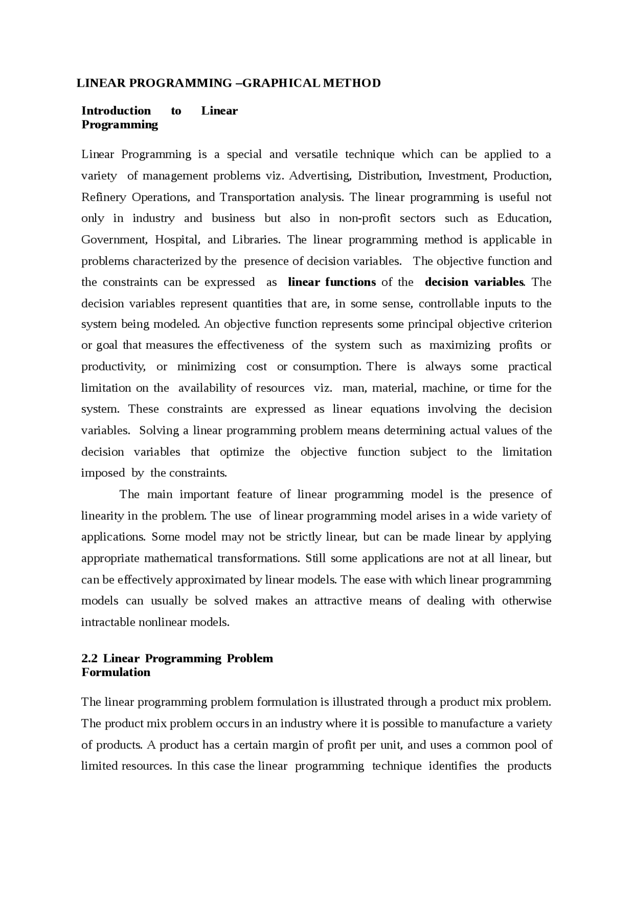 Operations Research - LINEAR PROGRAMMING –GRAPHICAL METHOD - Excercise ...