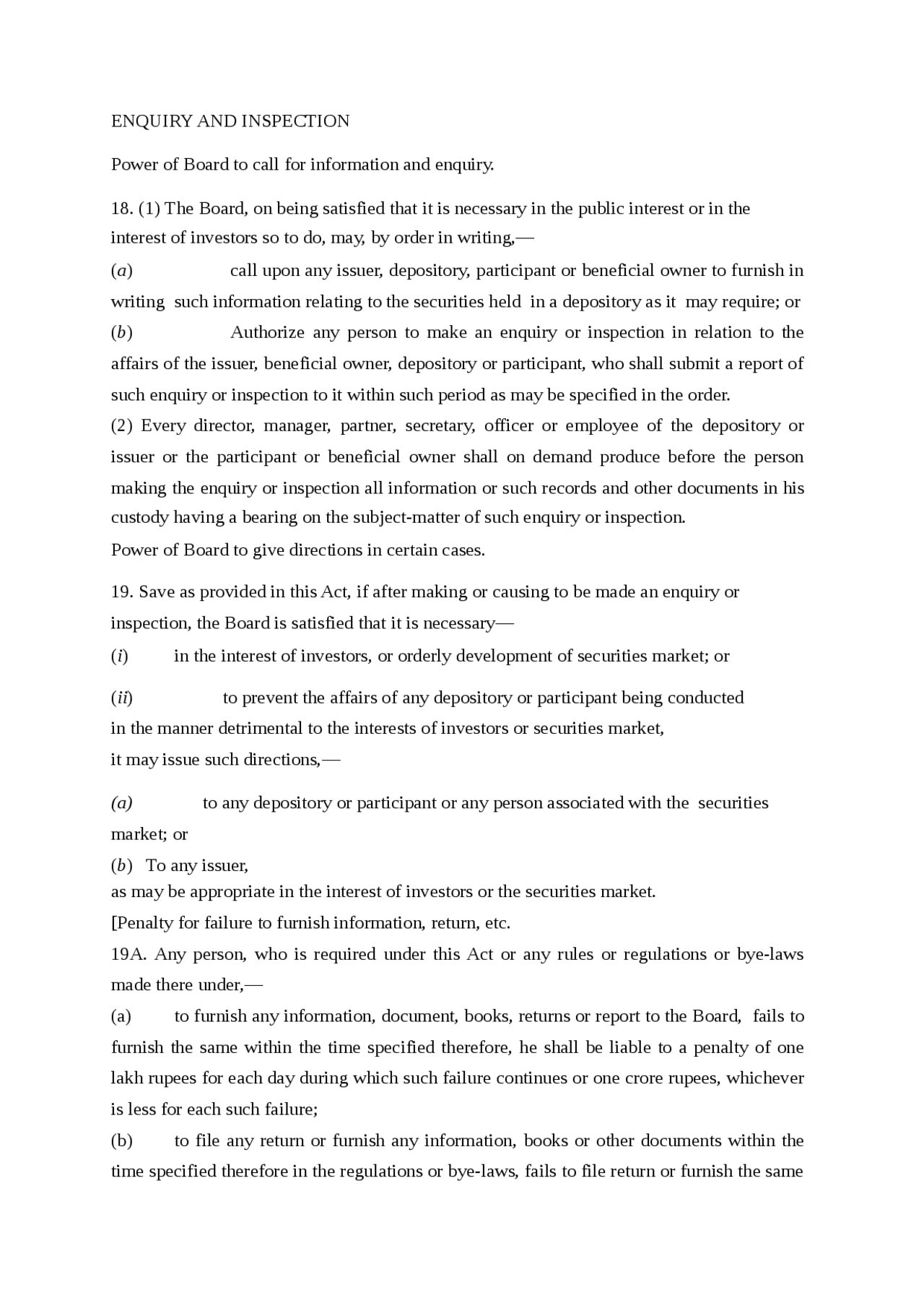 Security and Security Market Operations - Depositories Act, 1996 - 2 ...