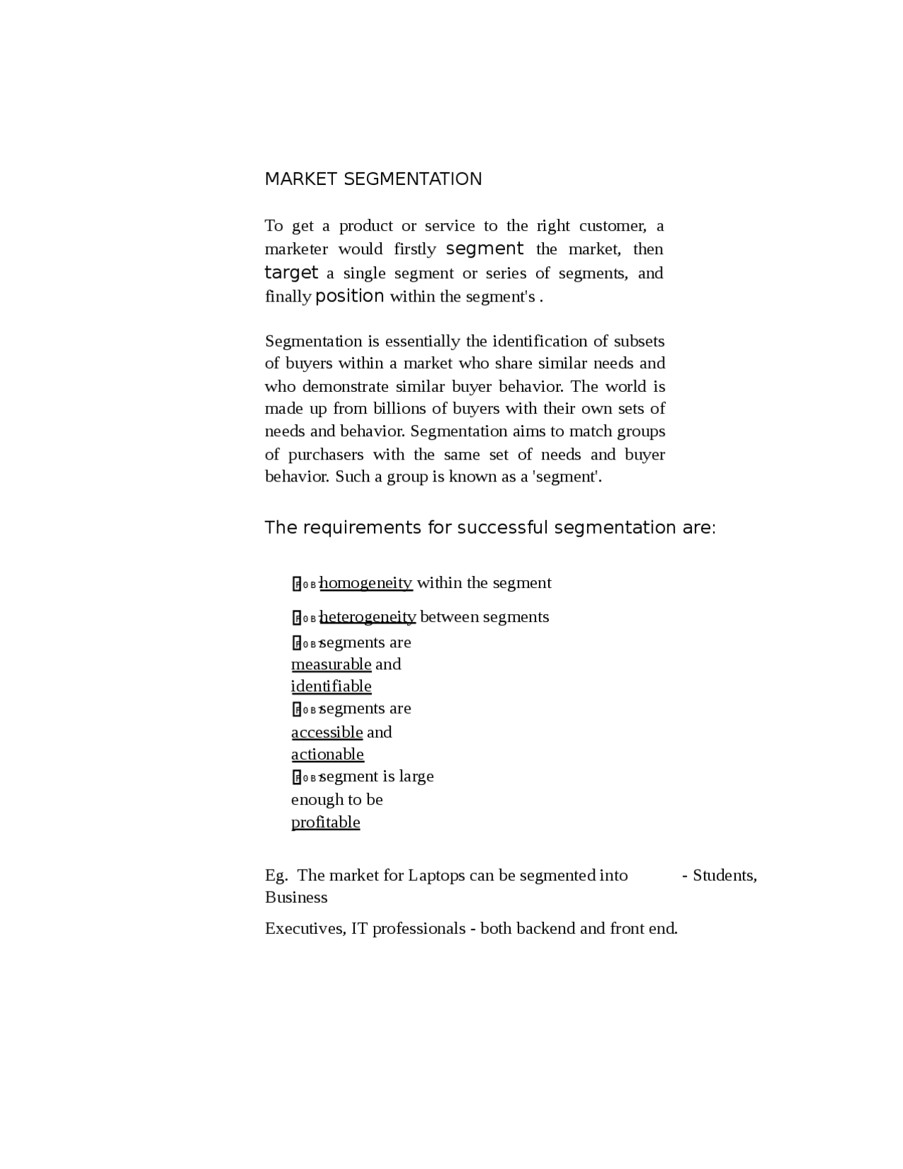 Consumer behaviour and Marketing Action - MARKET SEGMENTATION - Notes ...