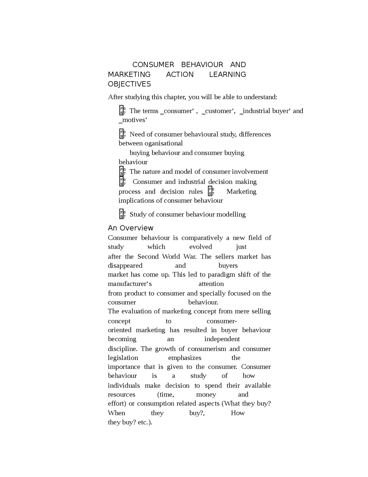 Consumer behaviour and Marketing Action - CONSUMER BEHAVIOUR AND ...