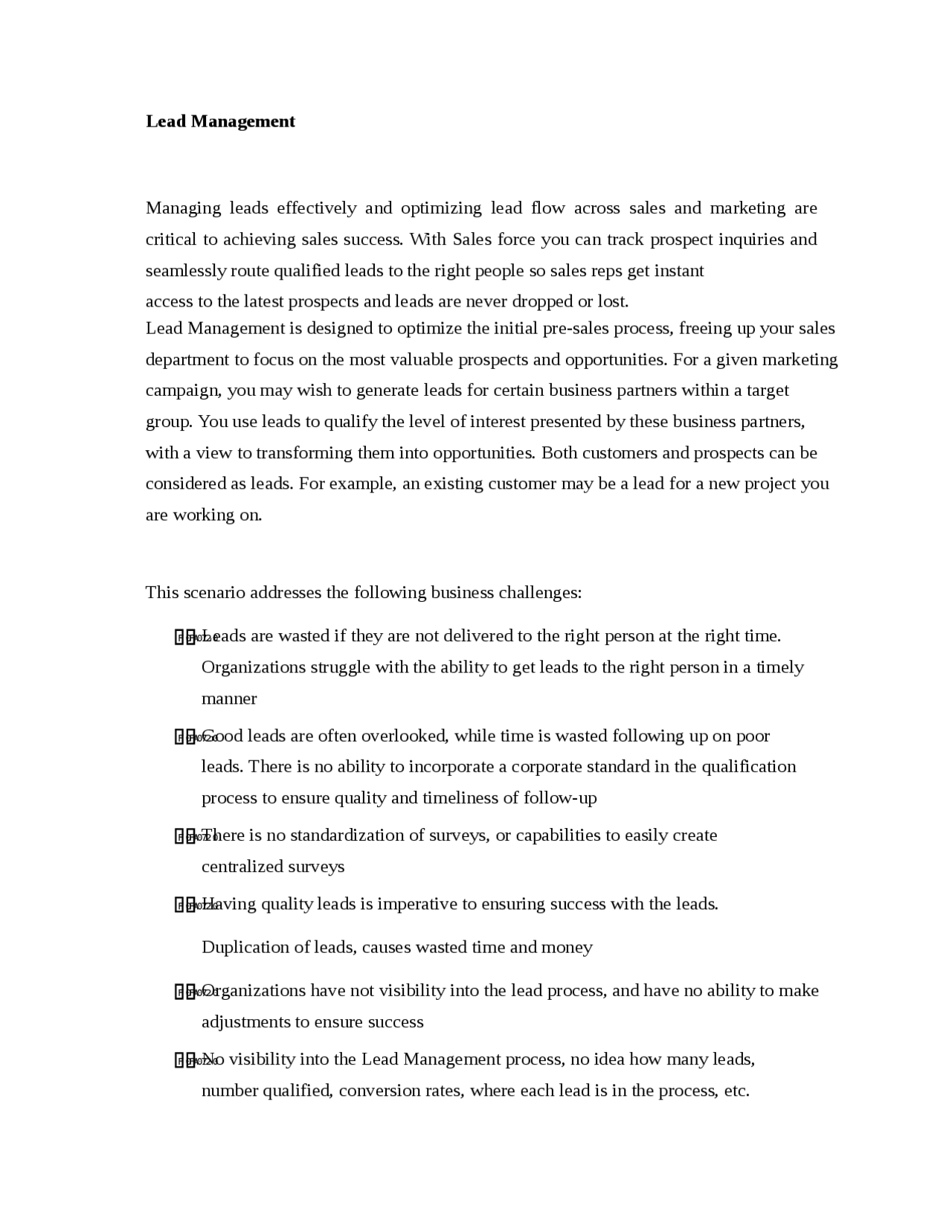CRM-Lead Management-Notes-Business Administration - Docsity