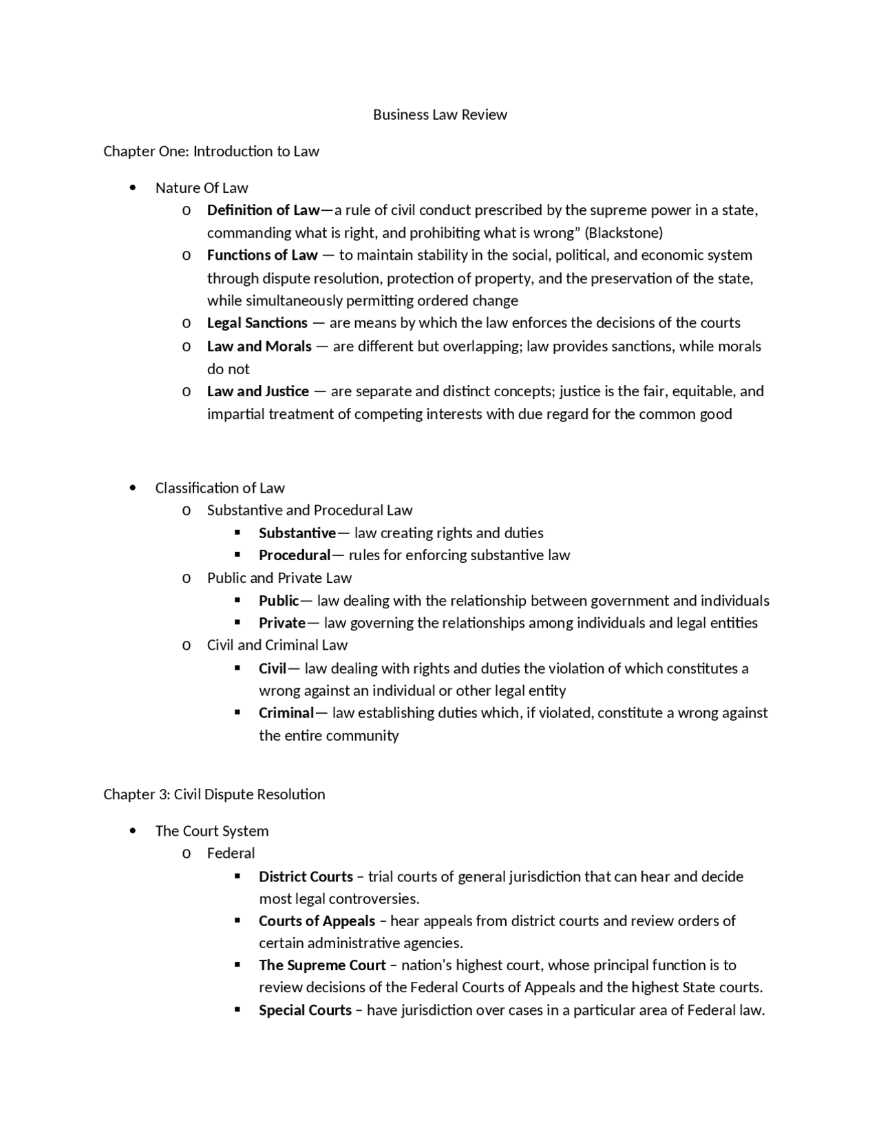 Exam 1 - Business Law - Lecture Notes | BLAW 3201 | Study notes ...