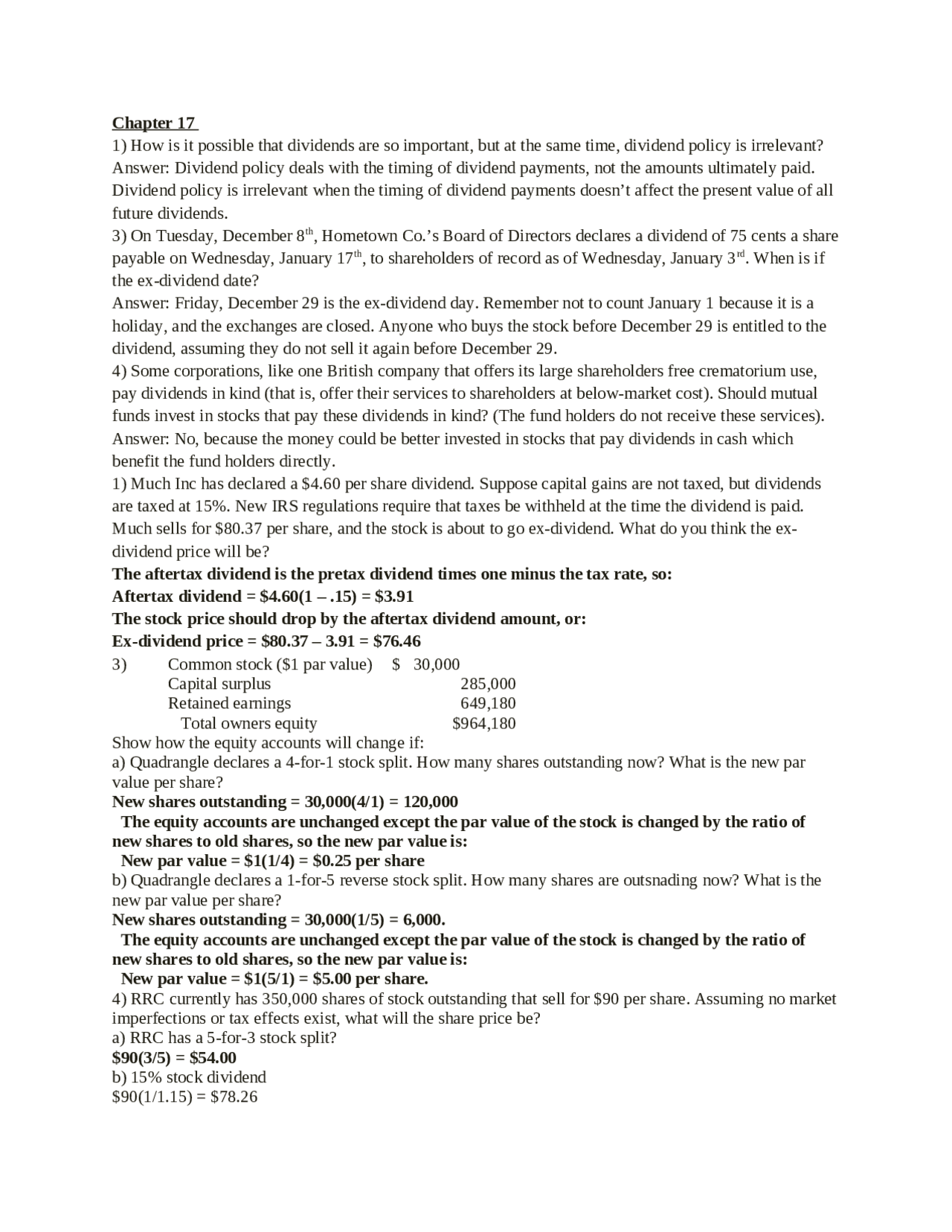 Managerial Finance II - Study Notes for Exam | FRL 301 | Study notes ...