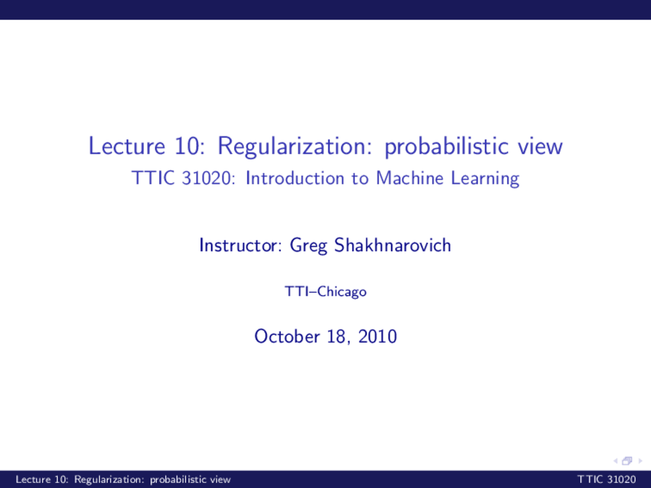 Regularization-Introduction to Machine Learning-Lecture 10-Computer ...