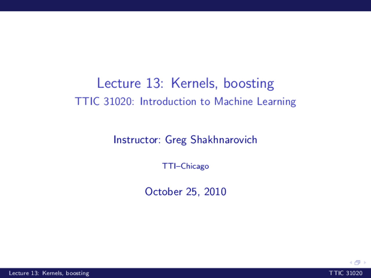 Kernels-Introduction to Machine Learning-Lecture 13-Computer Science ...