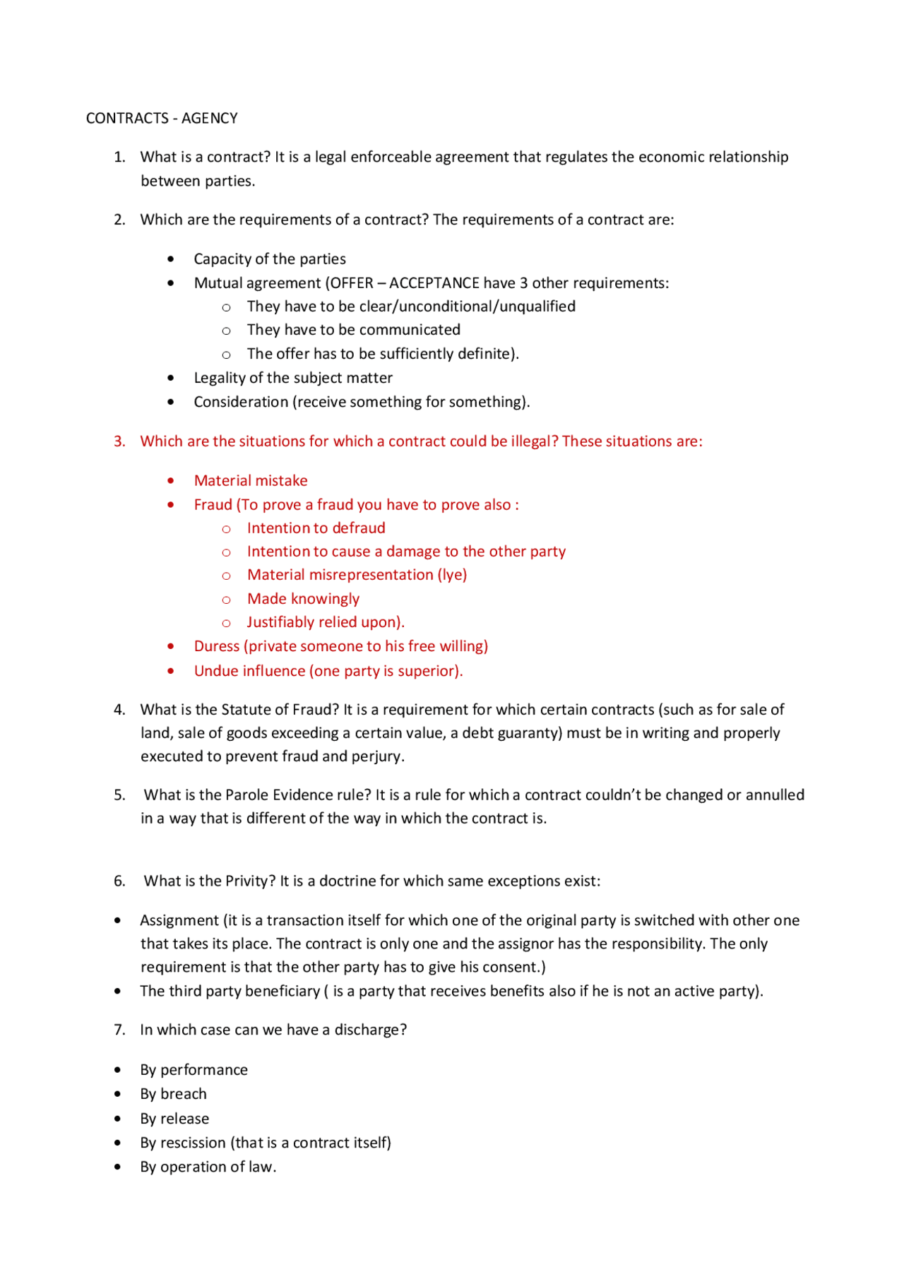 Contracts Agency - Docsity