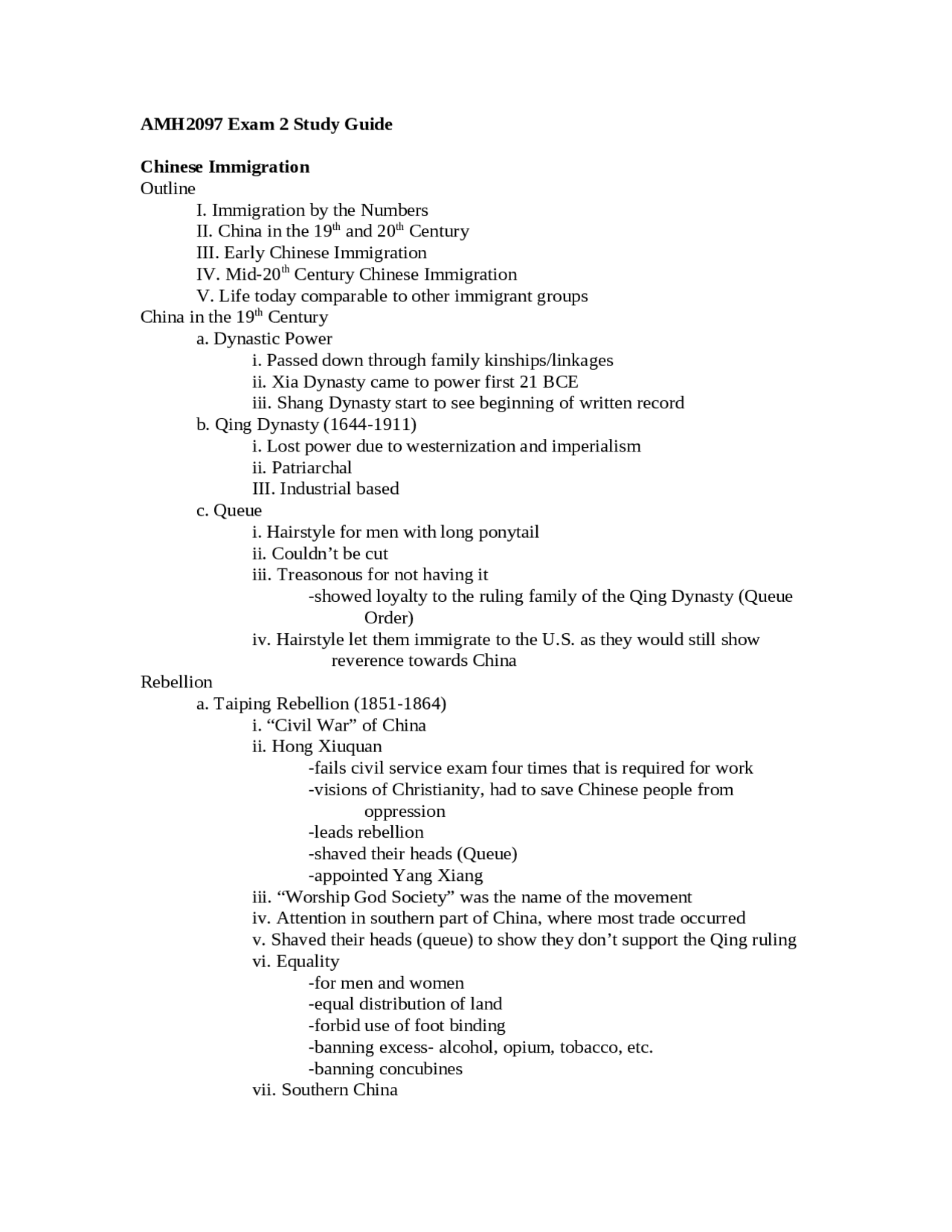 Chinese Immigrants in Race and Ethnicity - Study Guide | AMH 2097 ...