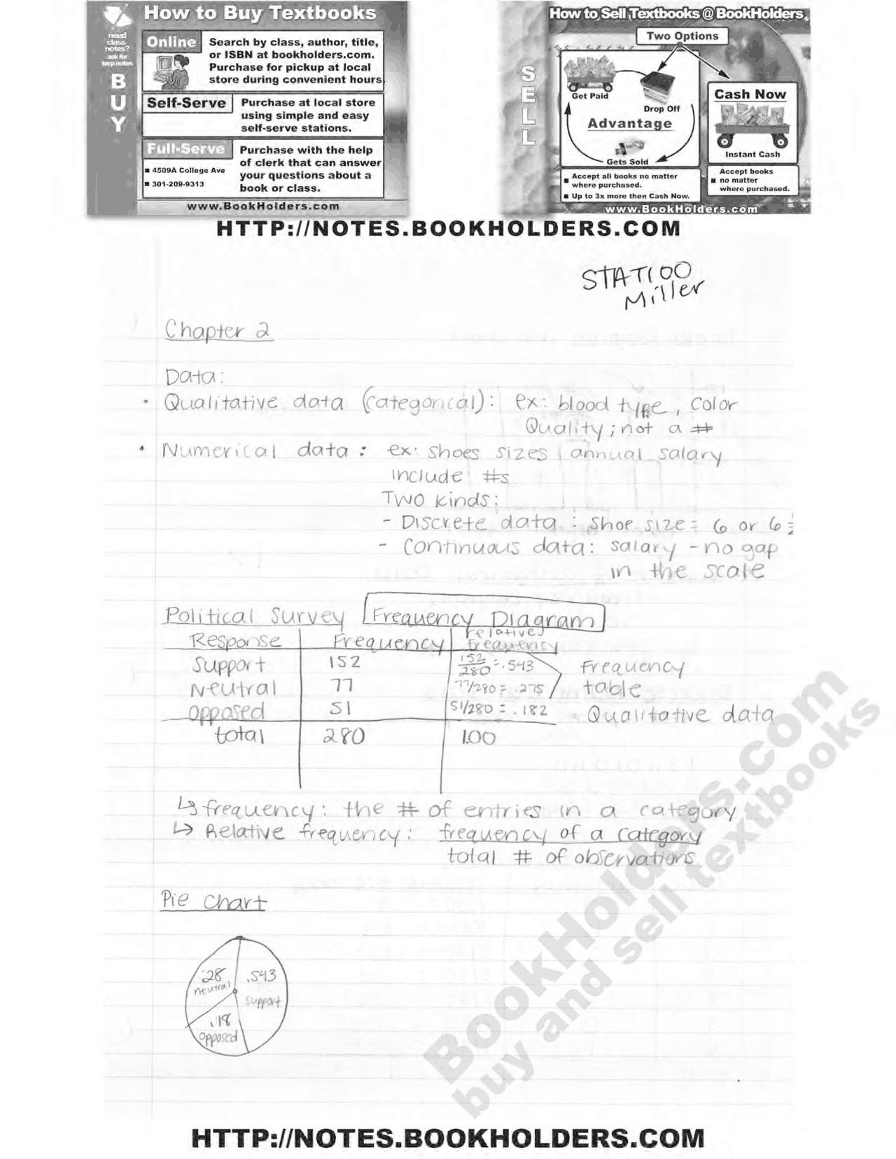 Handwritten Notes on Data | Elementary Statistics and Probability ...