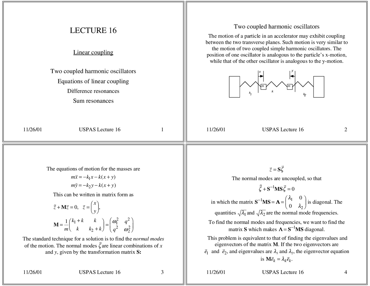 Linear Coupling, Lecture Slides - Accelerator Physics 1 - Docsity