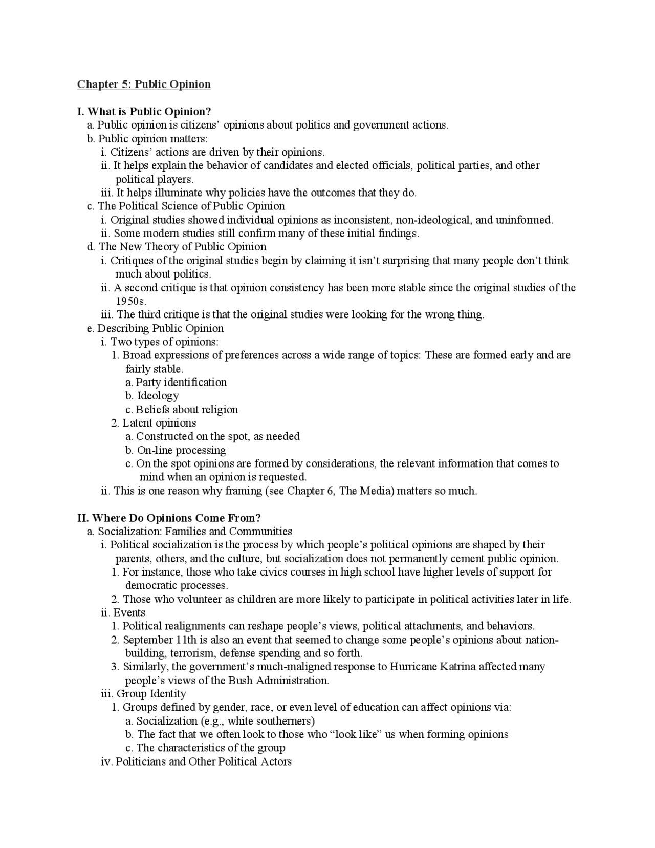 Final Exam Review - Public Opinion - Lecture Notes | POLS 1101 | Study ...