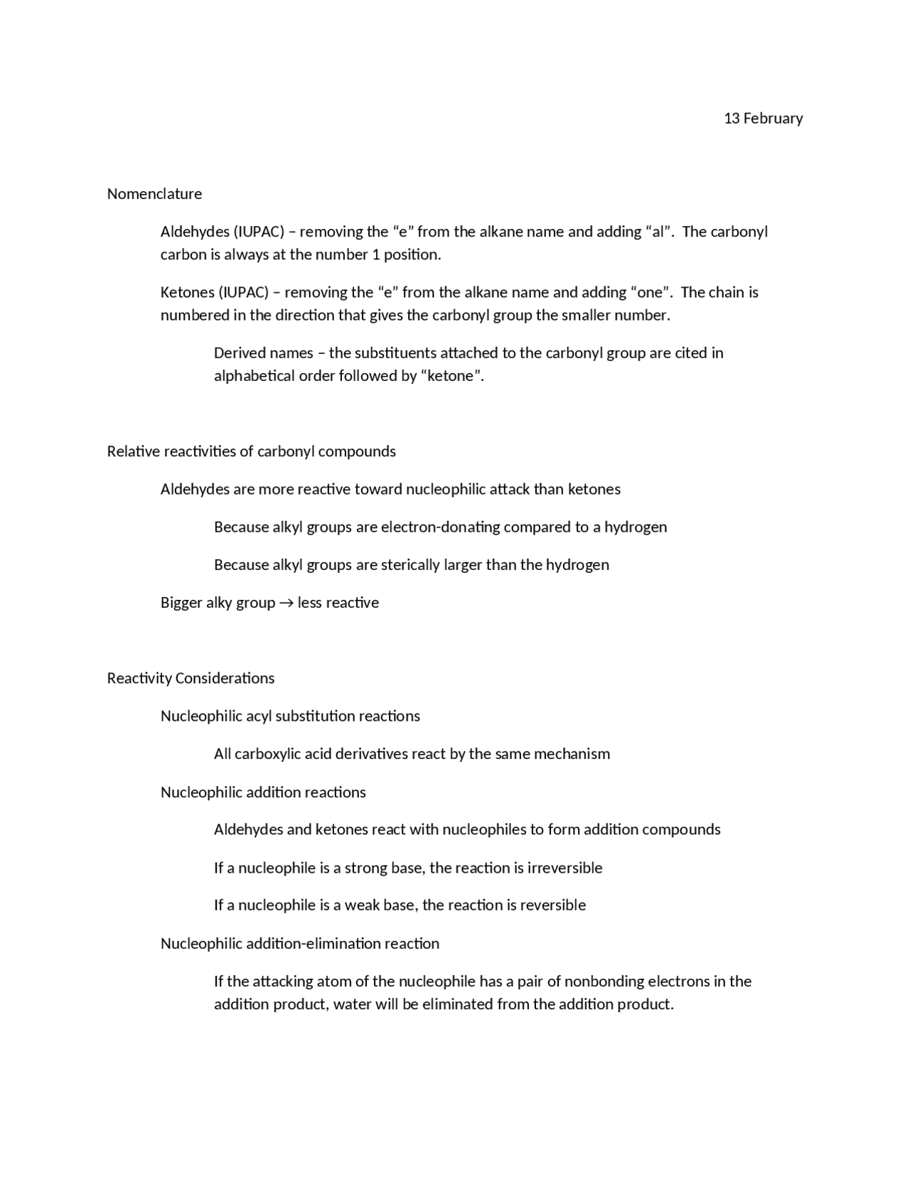 Nomenclature in Modern Organic Chemistry - Study Guide | CHEM 343 - Docsity
