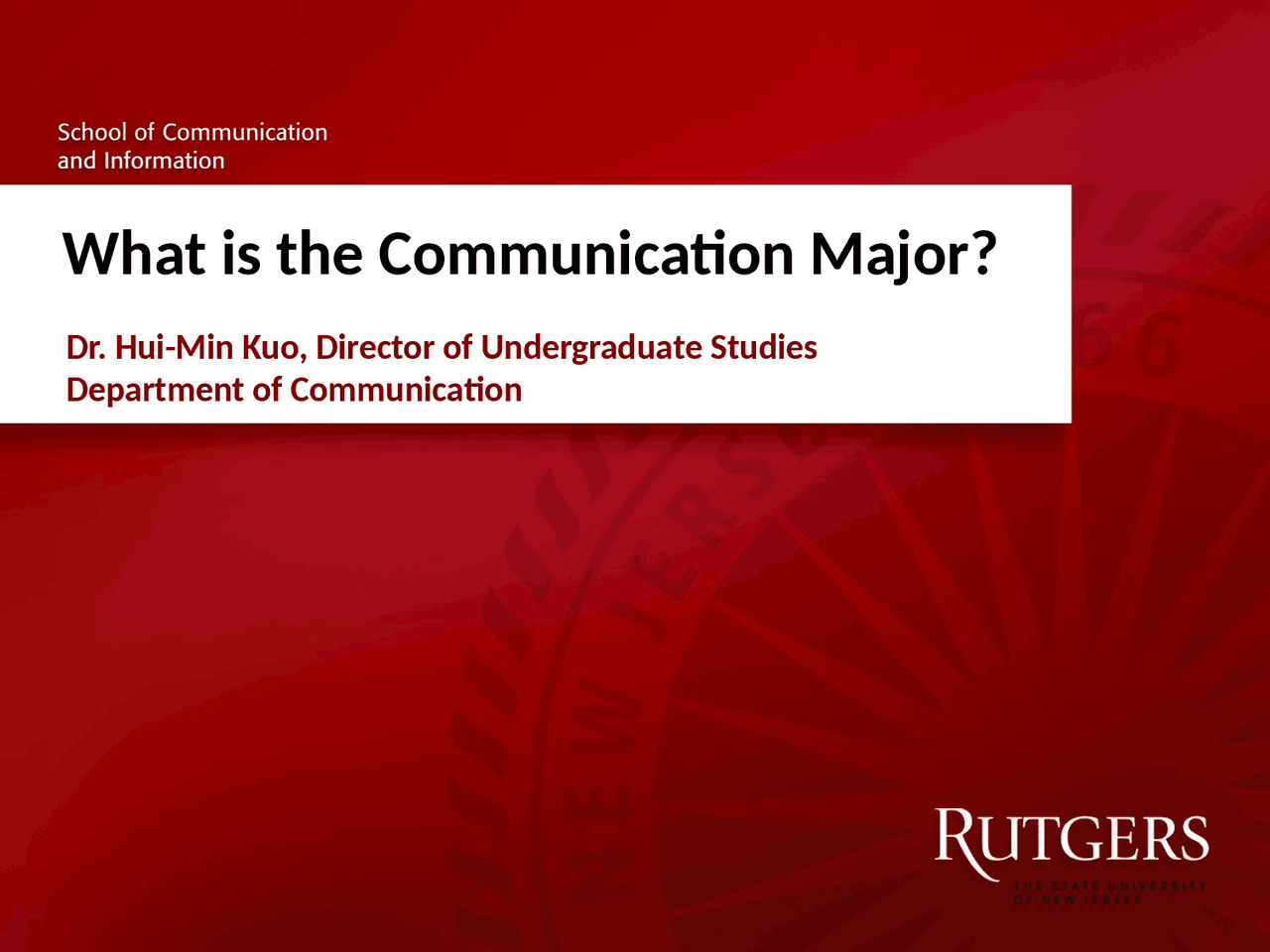 What is Communication Major - Lecture Slides | 189 101 - Docsity