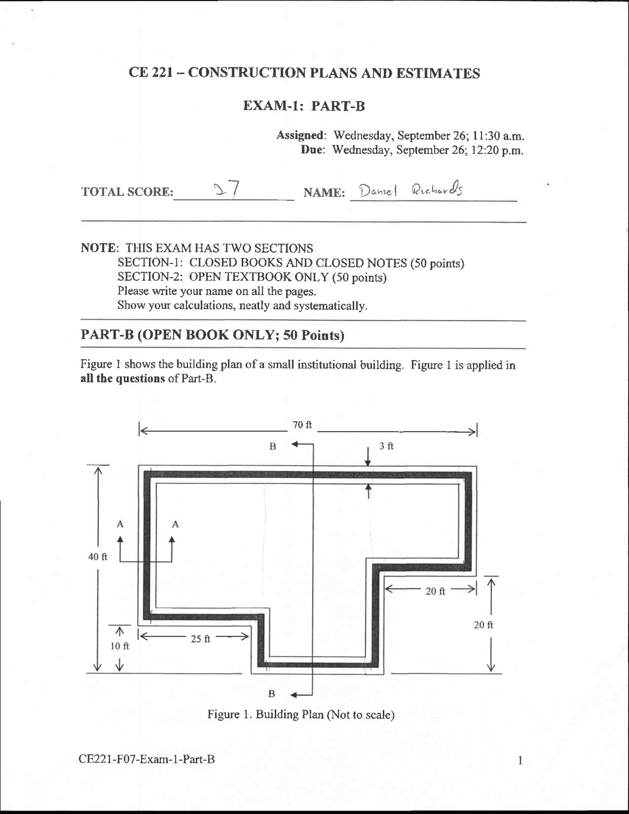 Construction Plans and Estimates - Exam 1 with Solution | CE 22100 ...