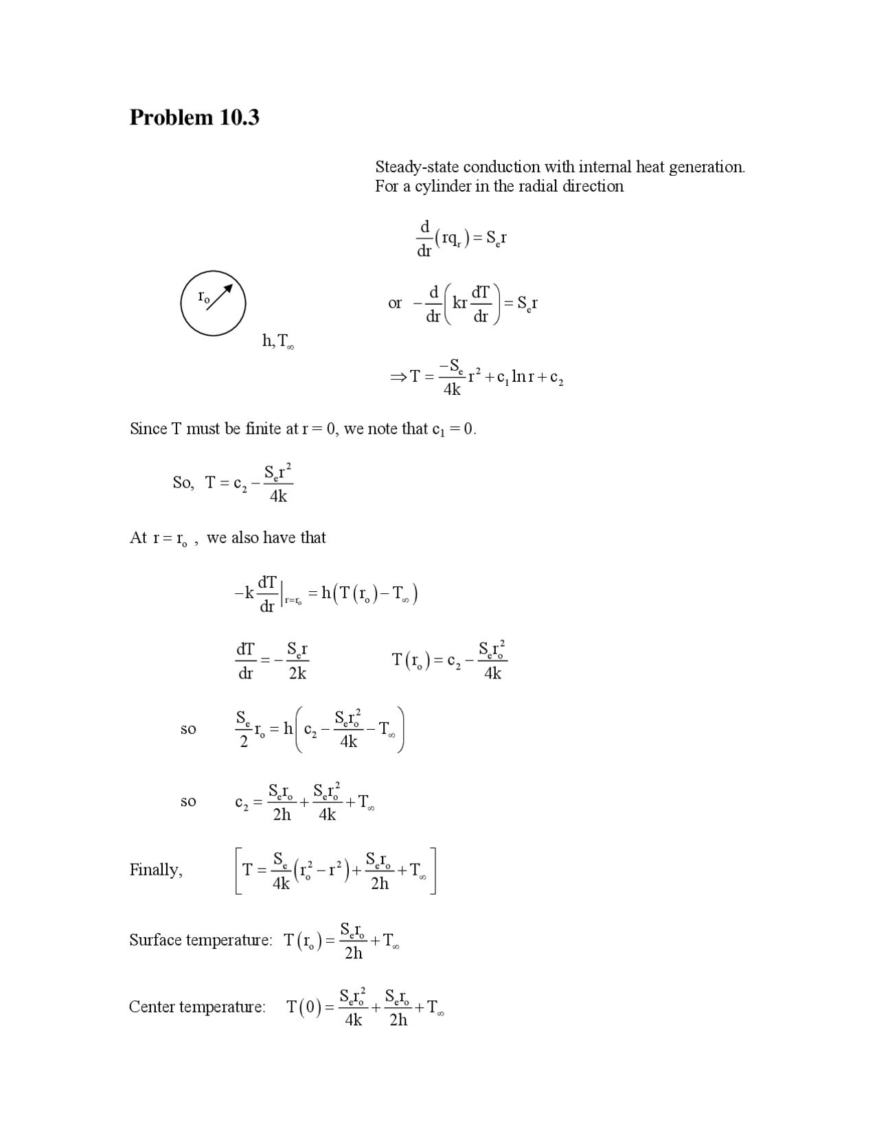 Heat and Mass Transfer - 5 Problems with Solution | CHE 37800 - Docsity