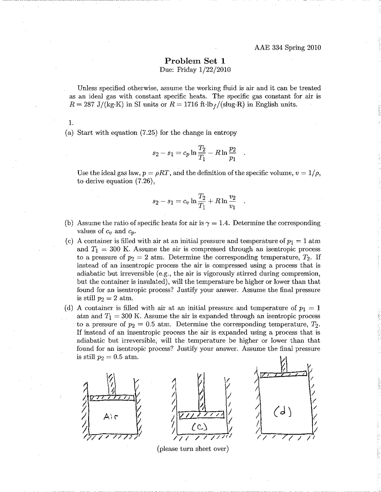 Aerodynamics Math Problem 4 Problems with Solutions on Aerodynamics - Assignment 1 | AAE 33400 ...