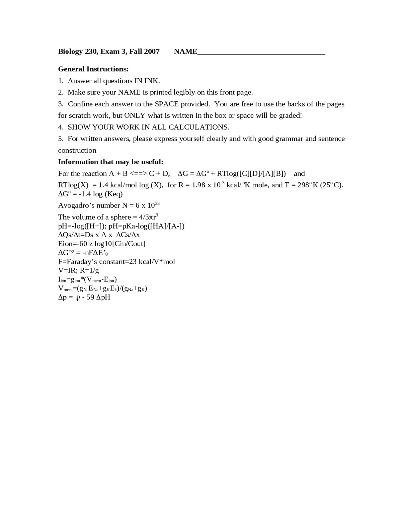 Exam 3 with 27 Questions - Biology Of The Living Cell | BIOL 23000 ...