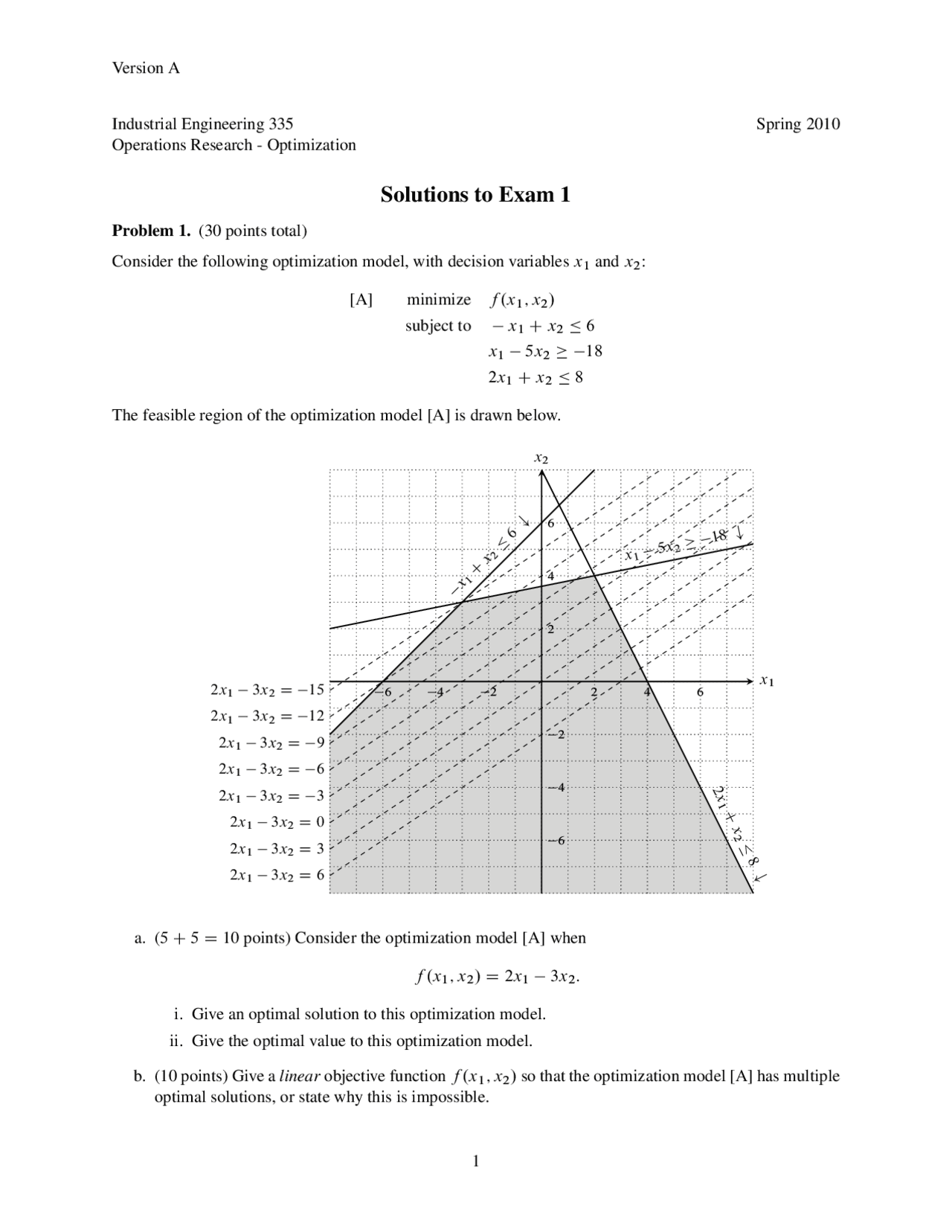 Iowa State Engineering Problems Paper Solved Problems of Industrial Engineering Operations Research - Exam 1 ...