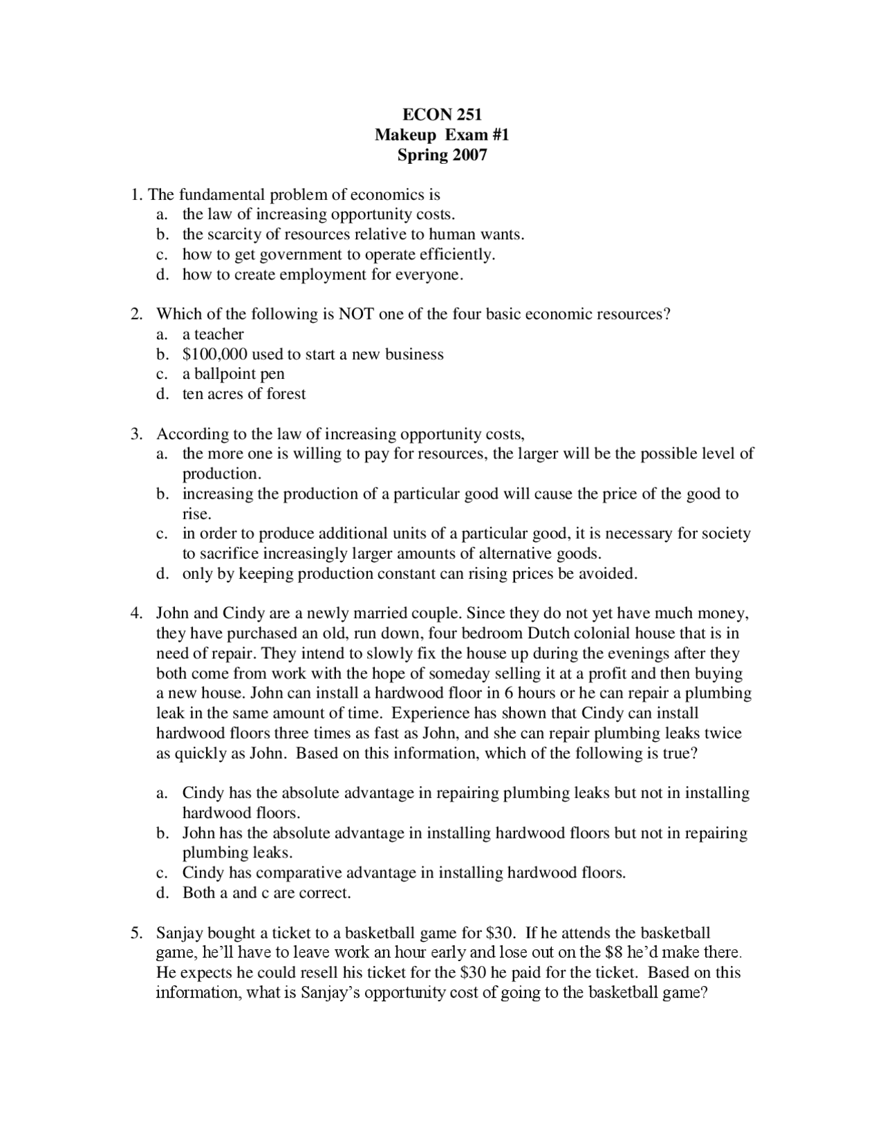 40 Solved Questions in Microeconomics - Exam | ECON 25100 - Docsity