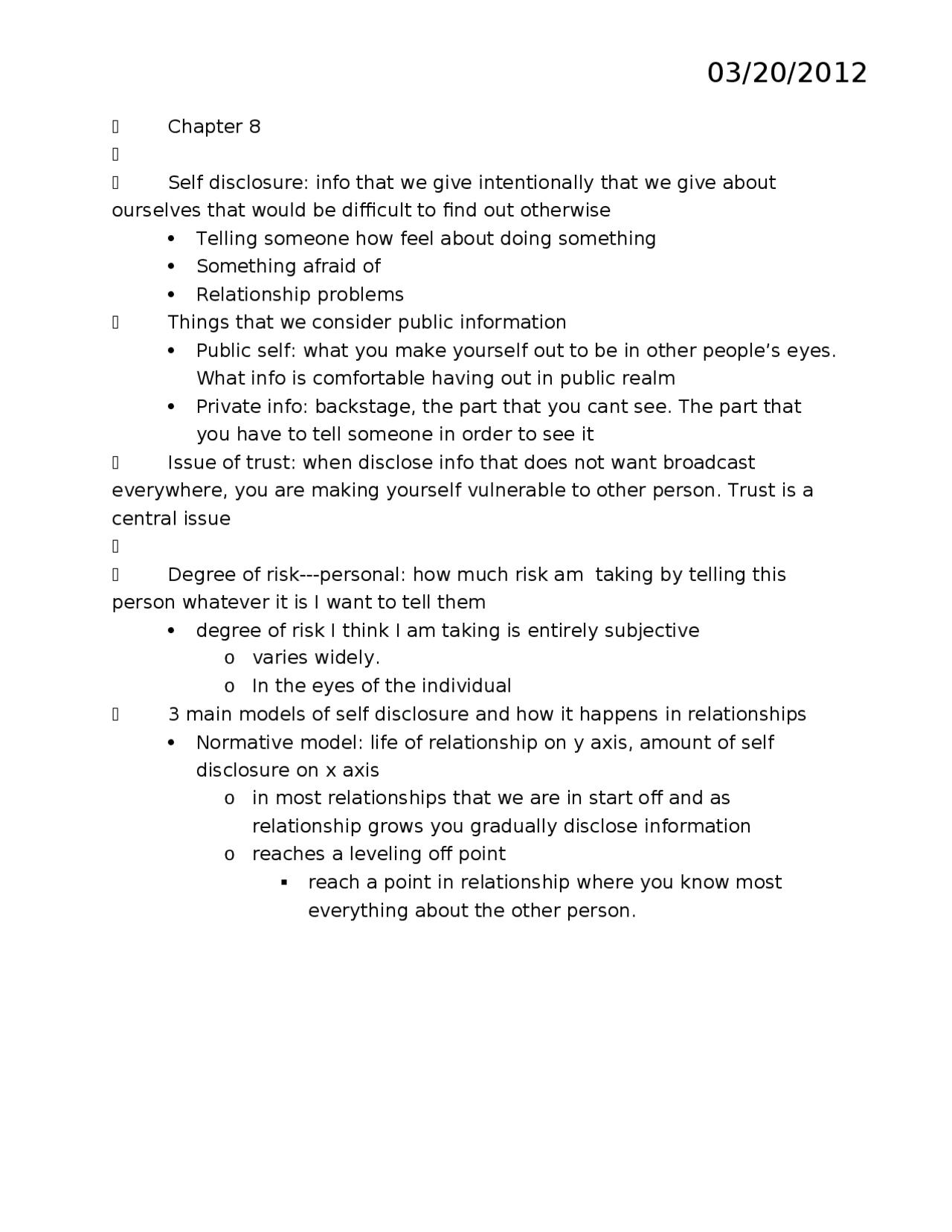 Study Notes for Test 3 - Interpersonal Communication | CMST 2010 ...