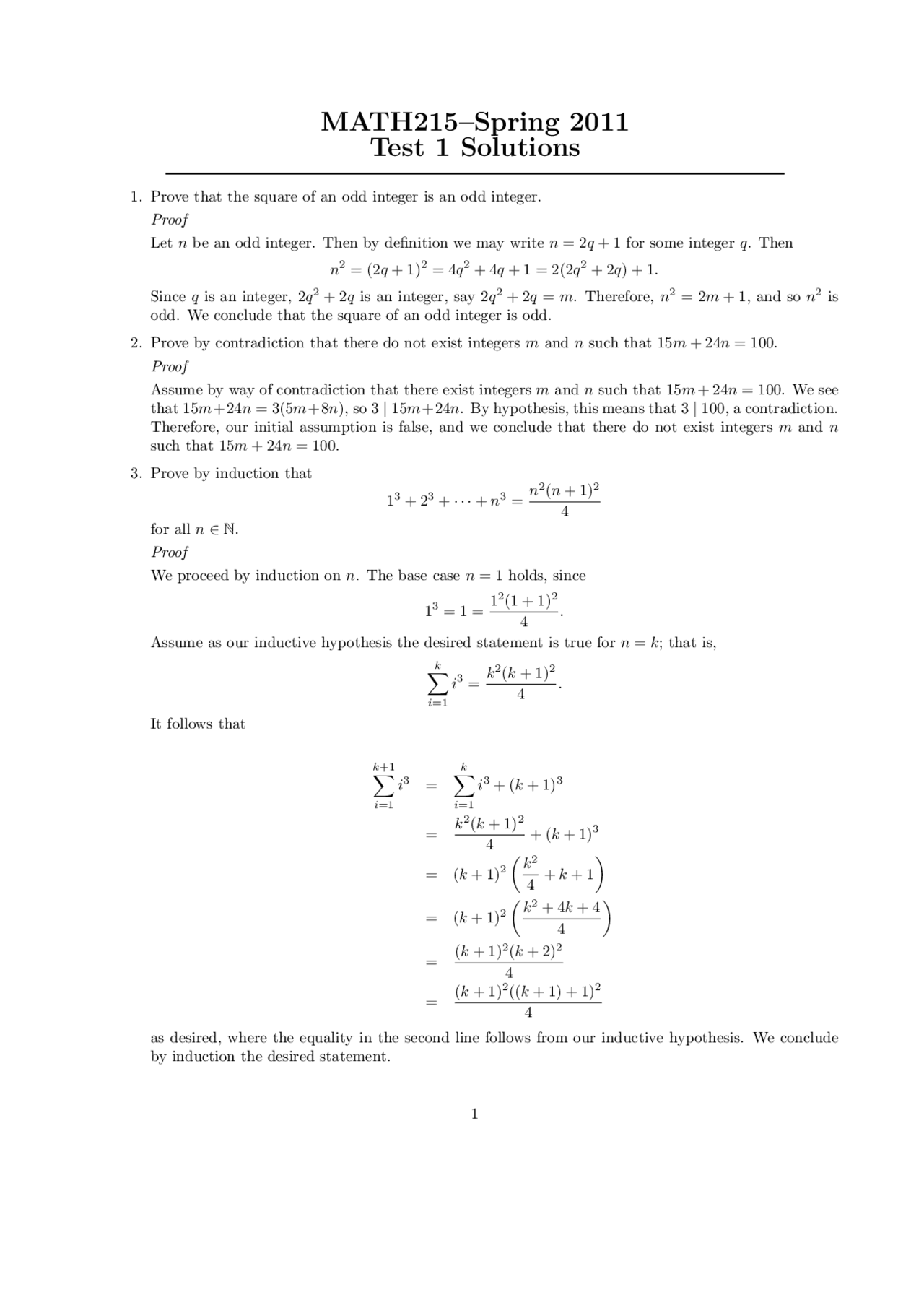 Old Test 1 with Answers - Introduction to Advanced Mathematics | MATH ...