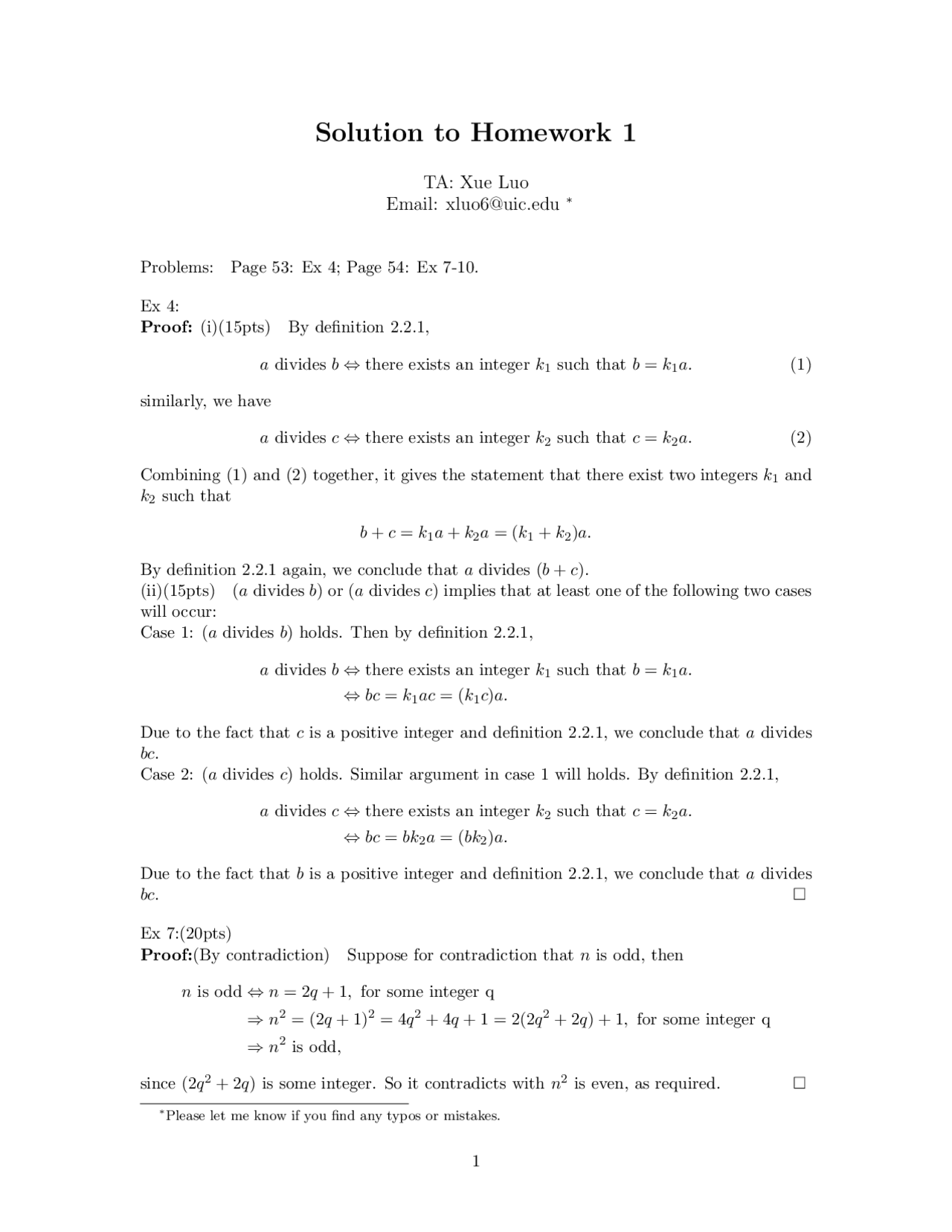 Introduction to Advanced Mathematics - Solutions to Homework 1 | MATH ...