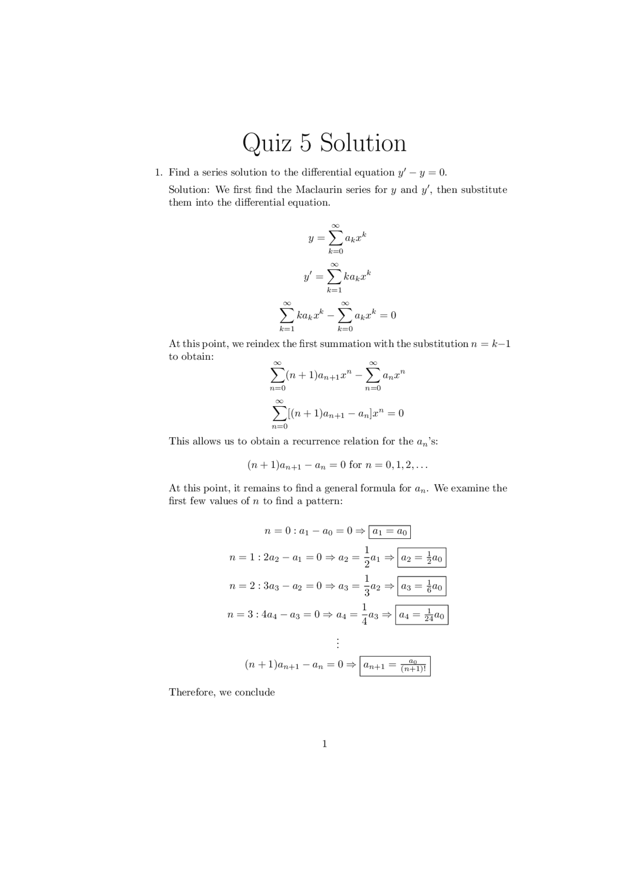 Questions with Solutions of Quiz 5 | Differential Equations | MATH 220 ...