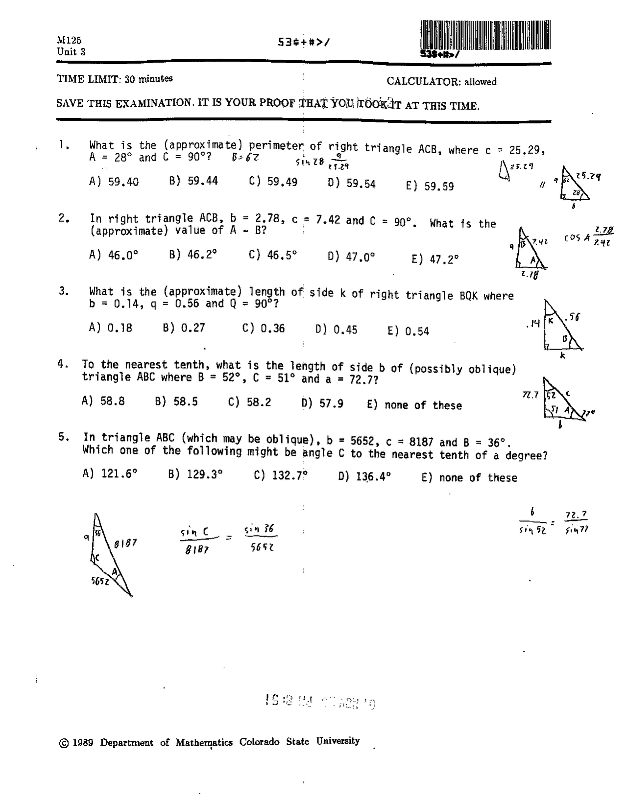 Numerical Trigonometry - 5 Question with Solution Midterm Exam | MATH ...
