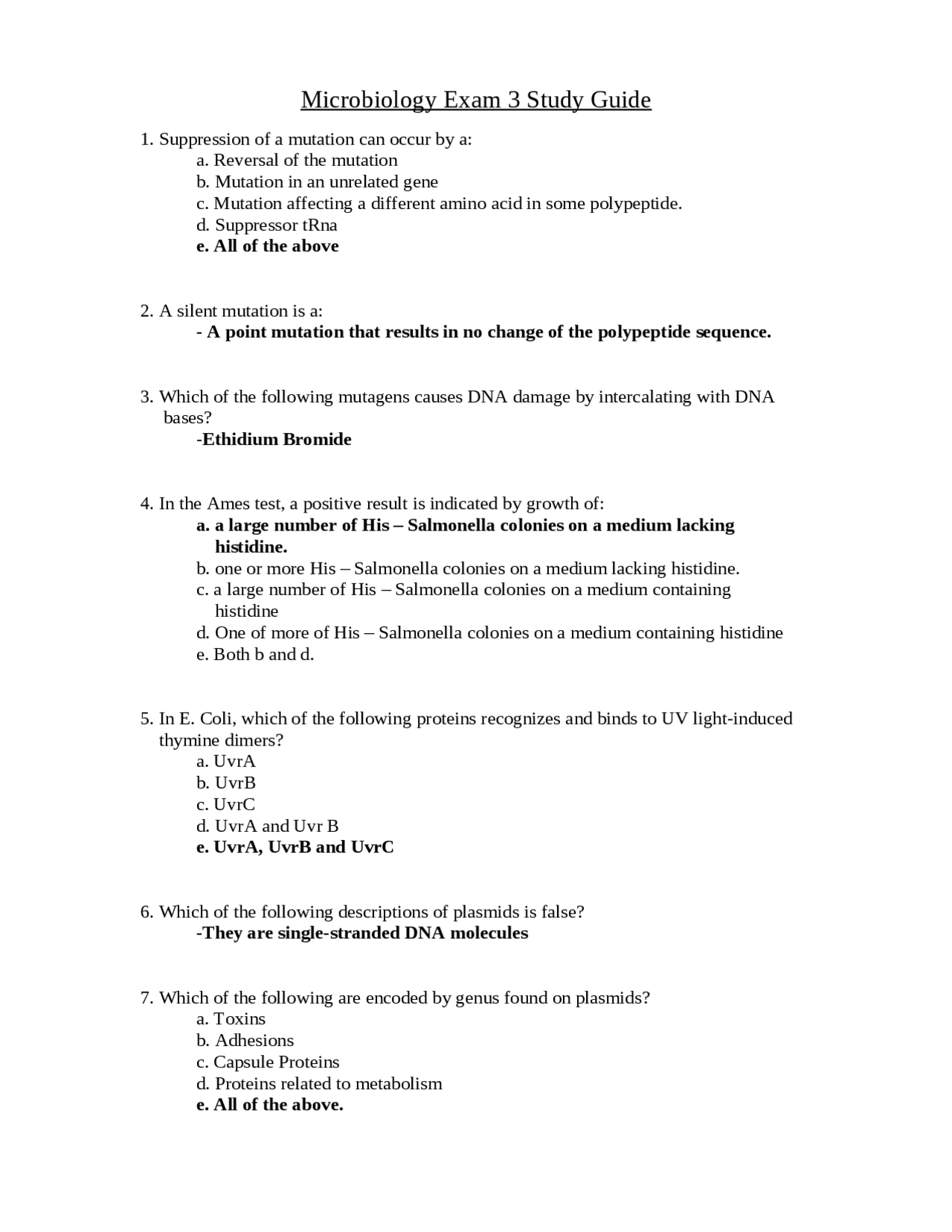Study Guide for Exam 3 - Basic Microbiology | MIC 201 - Docsity