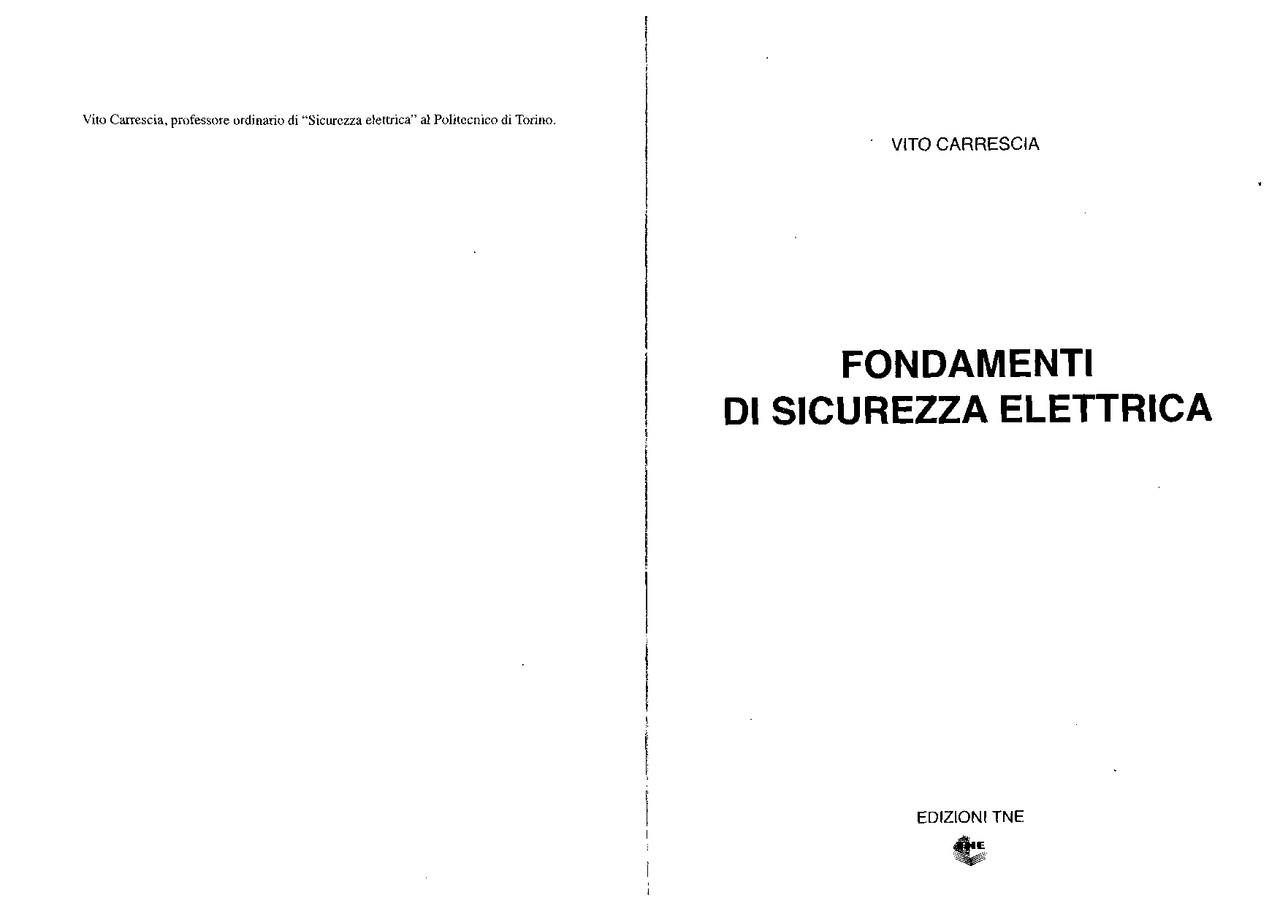 Vito Carrescia Fondamenti Di Sicurezza Elettrica Pdf