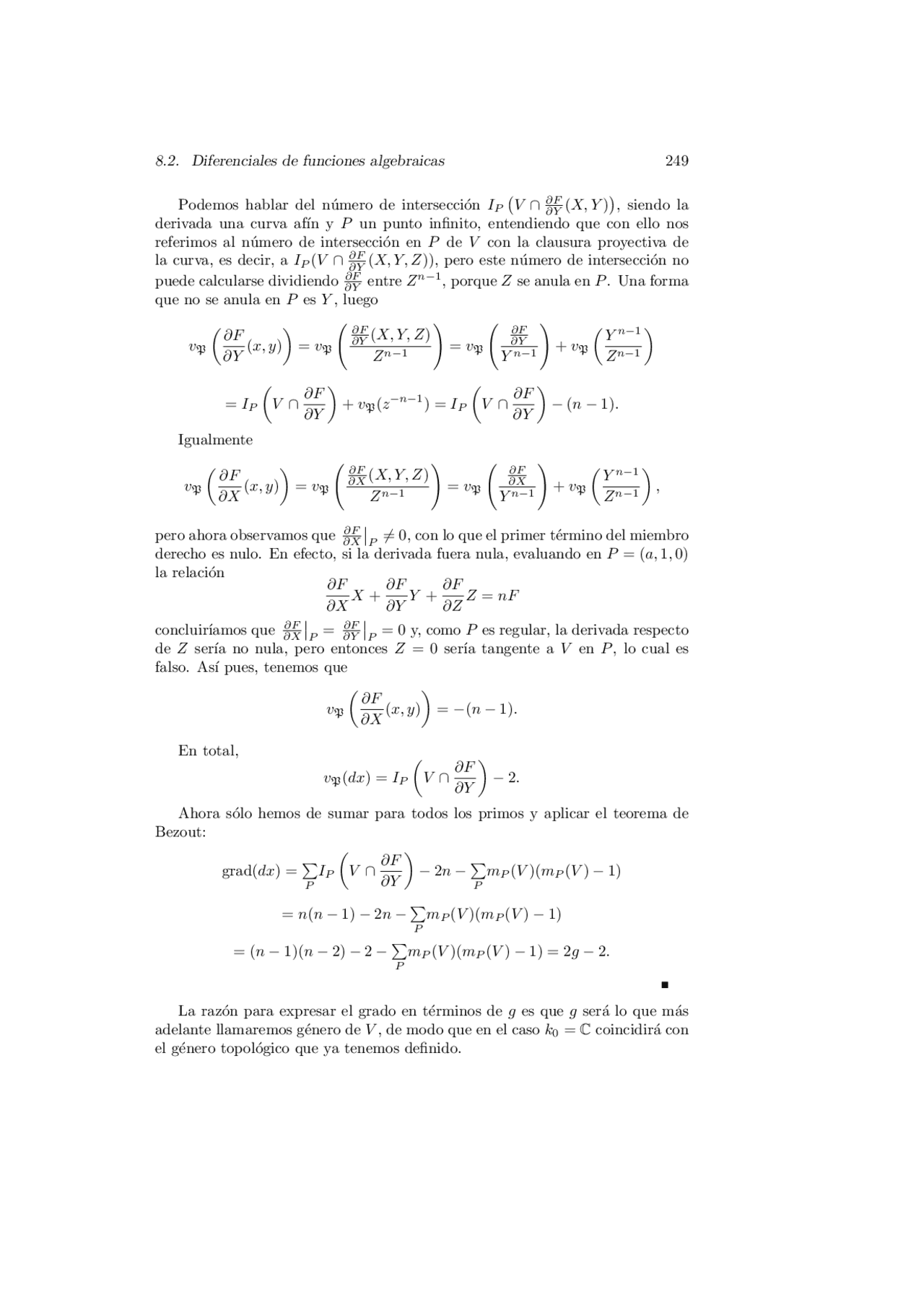 El teorema de RiemannRoch Geometria Algebraica Apuntes Capitulo8