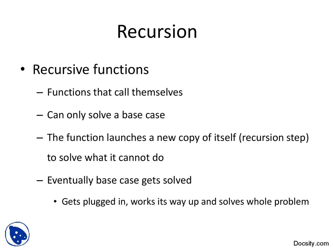 Recursion-Computer Fundamentals-Lecture Slides | Slides Computer ...